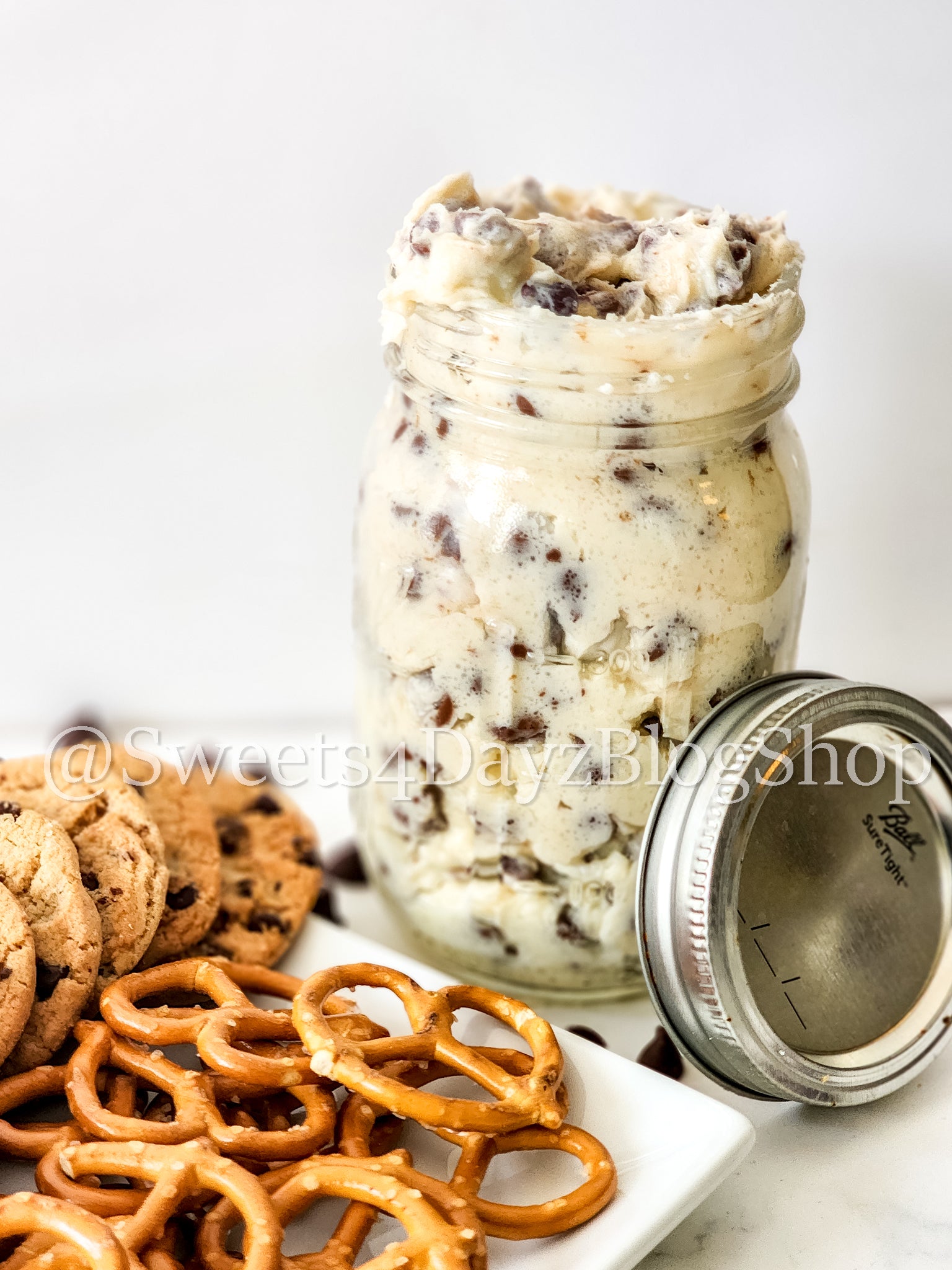 Keto Cookie Dough Dip on Marble