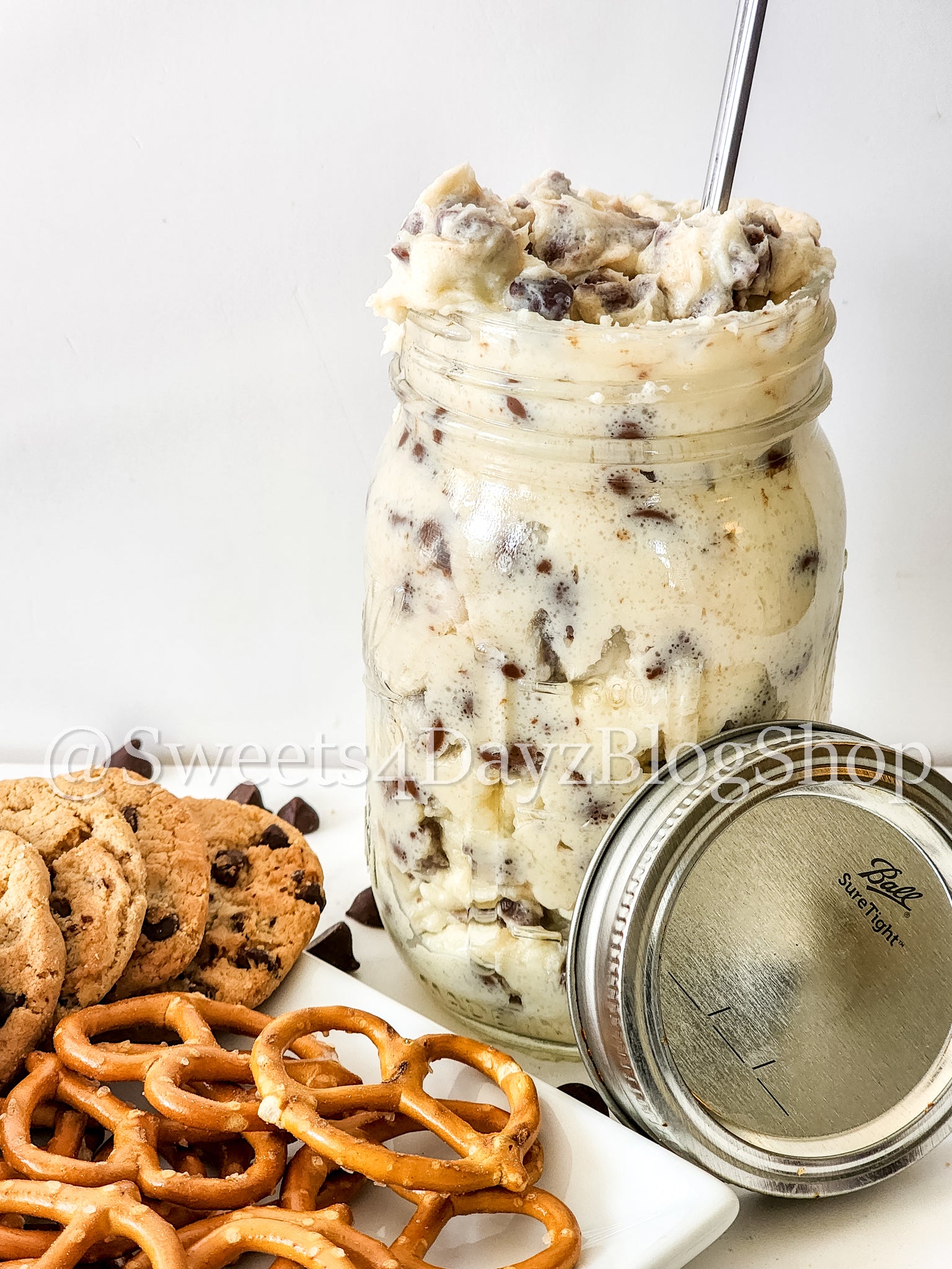 Keto Cookie Dough Dip on Marble