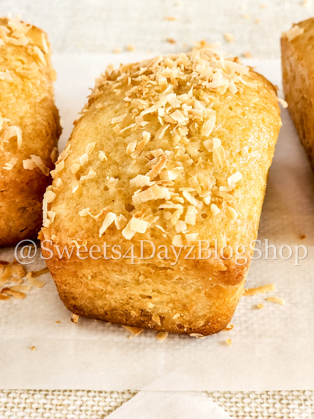 Coconut Rum Bread on Linen