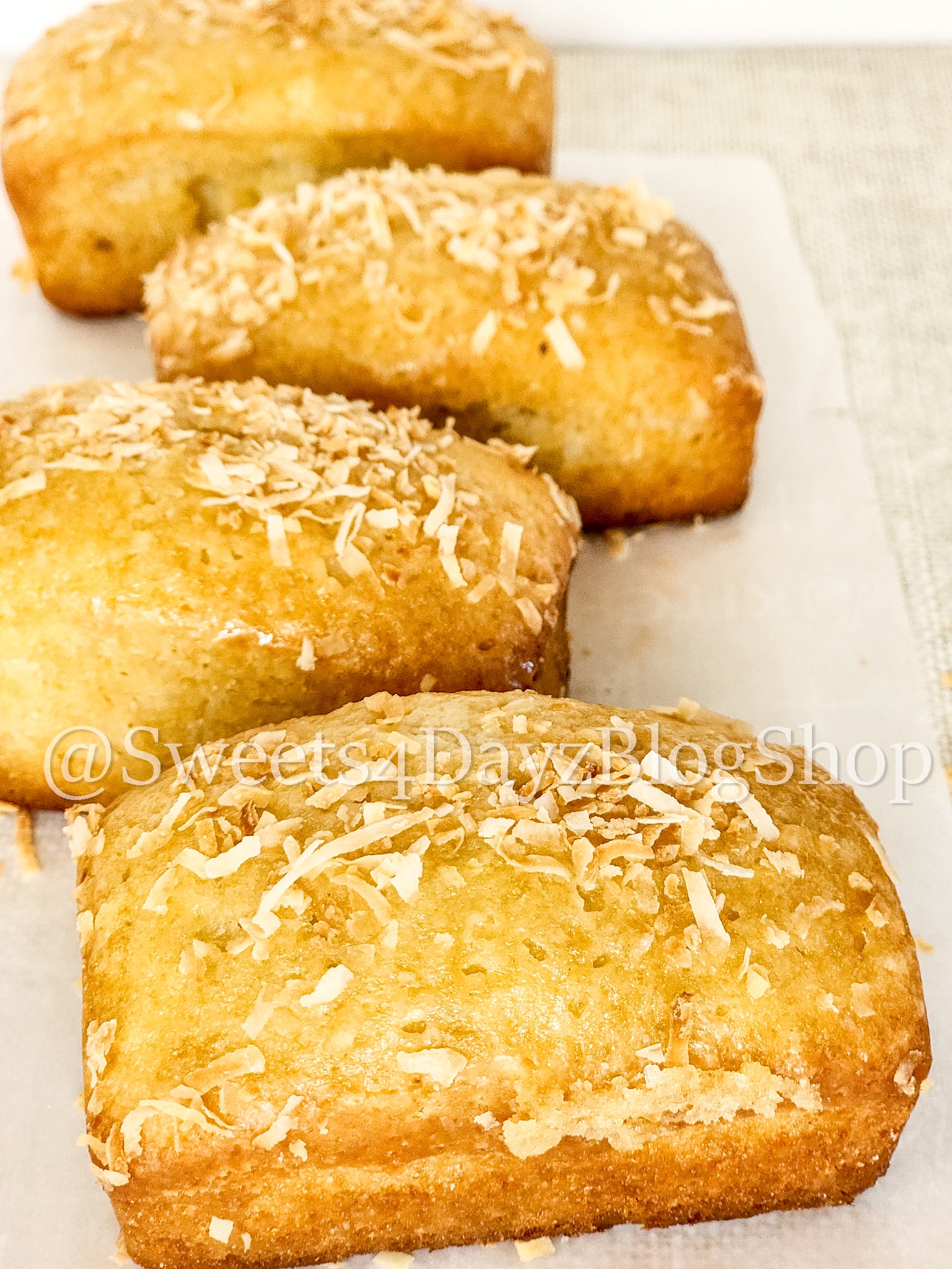 Coconut Rum Bread on Linen
