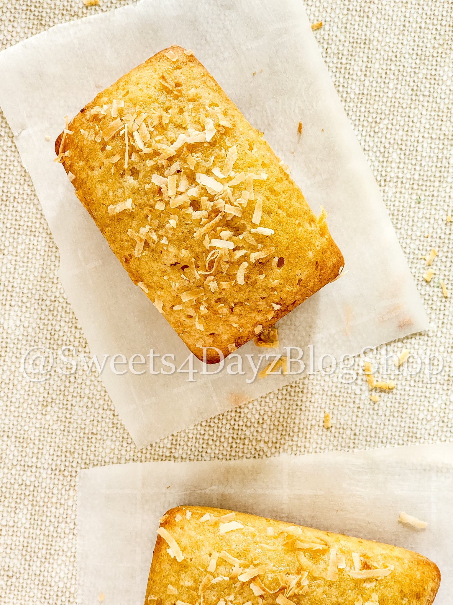 Coconut Rum Bread on Linen