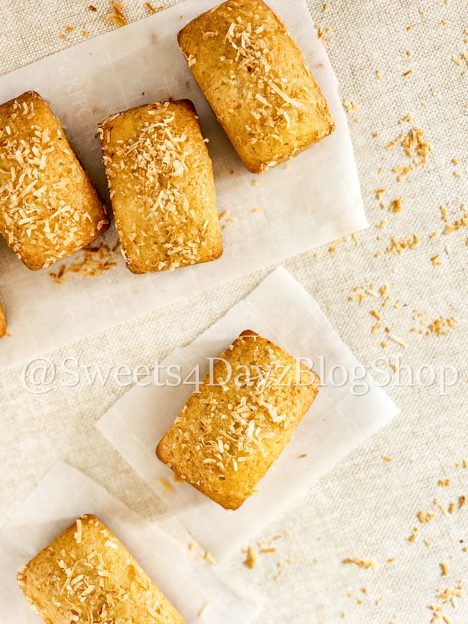 Coconut Rum Bread on Linen