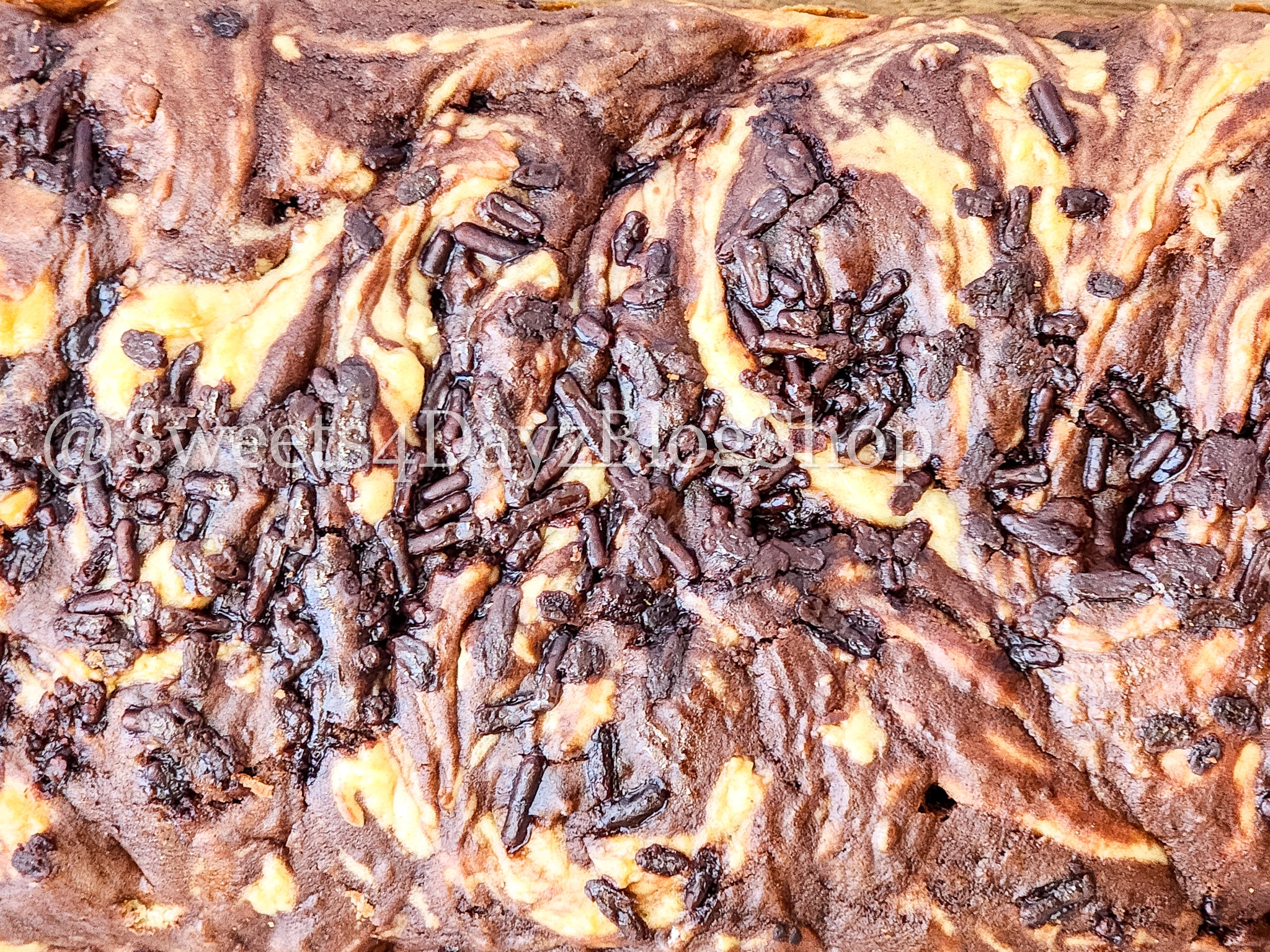 Chocolate Vanilla Swirl Ice Cream Bread on Rhombus