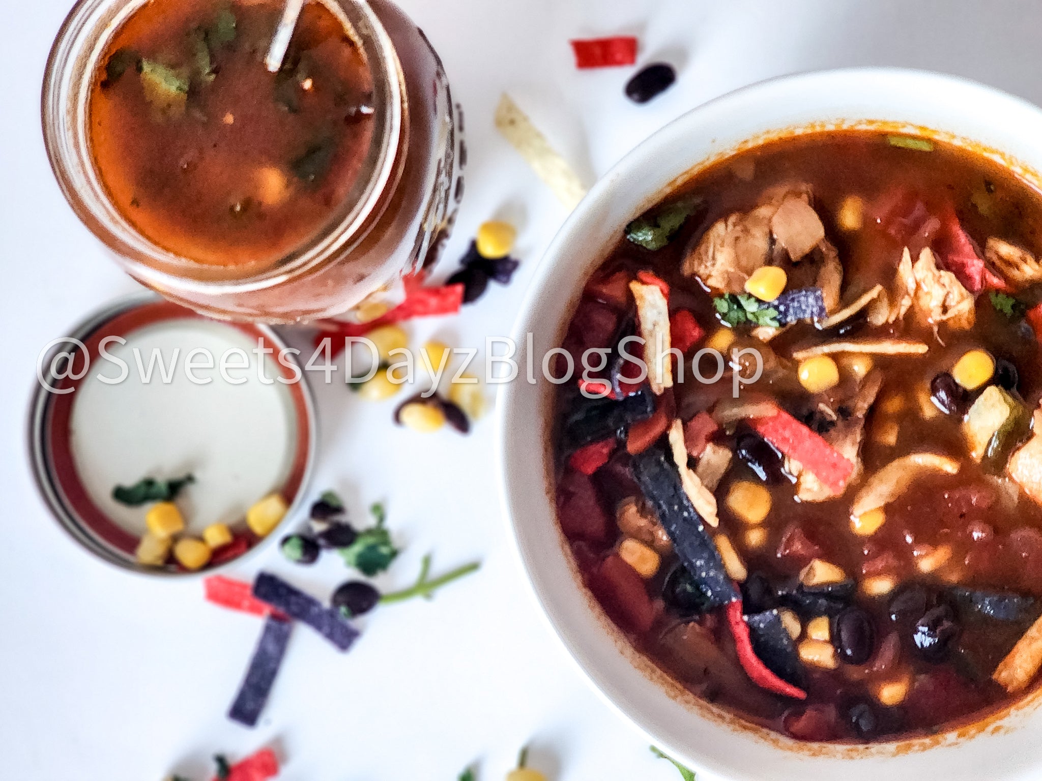 Copycat Panera Chicken Tortilla Soup on White
