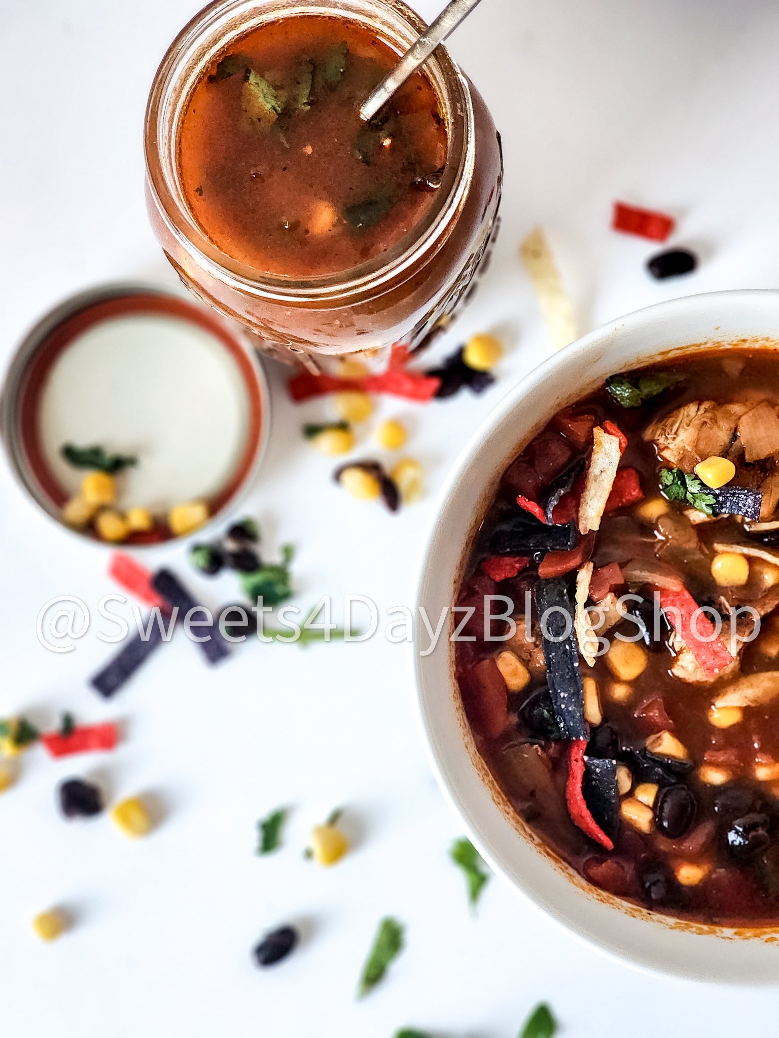 Copycat Panera Chicken Tortilla Soup on White