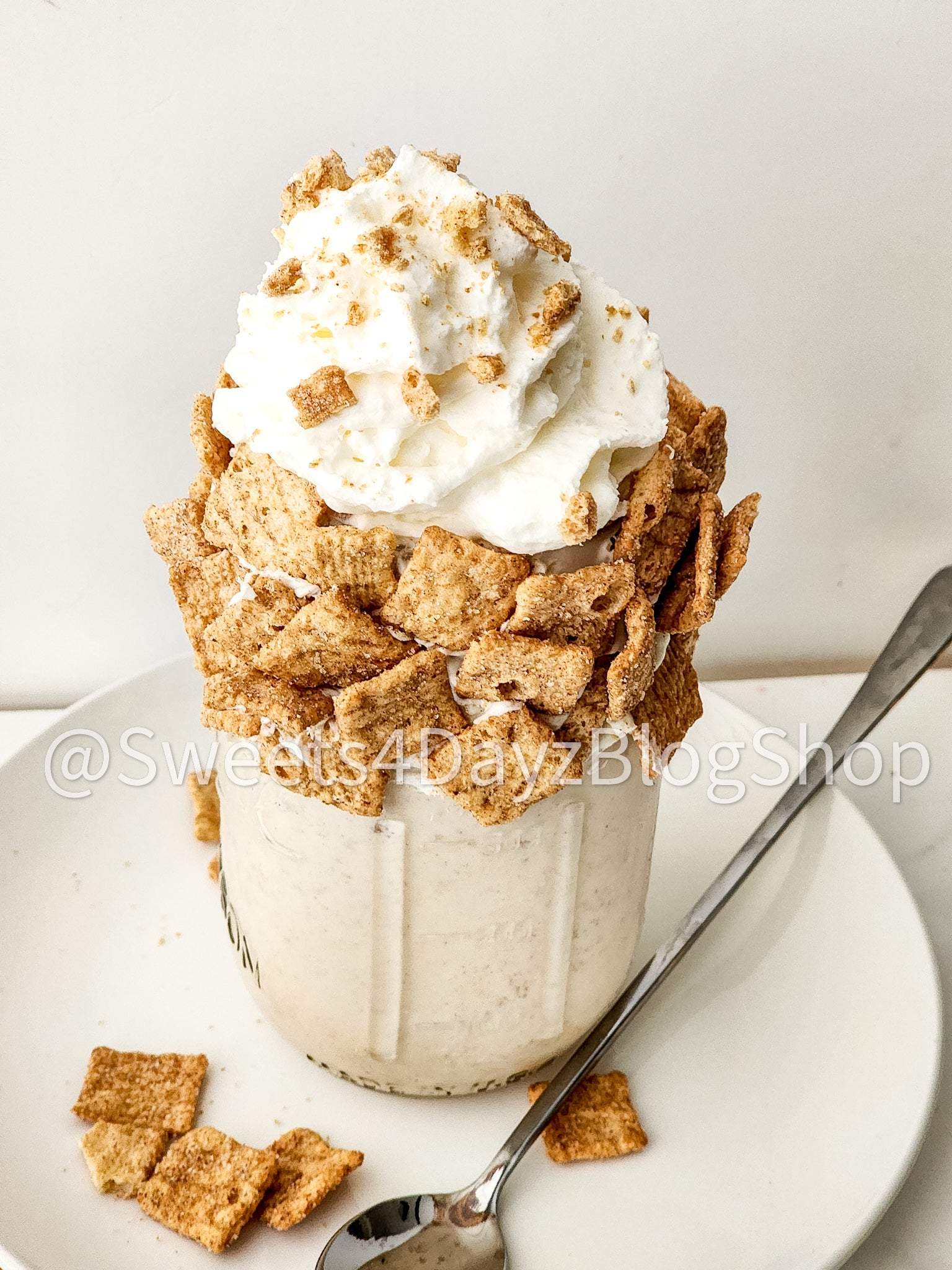 Cinnamon Toast Crunch Milkshake on Marble