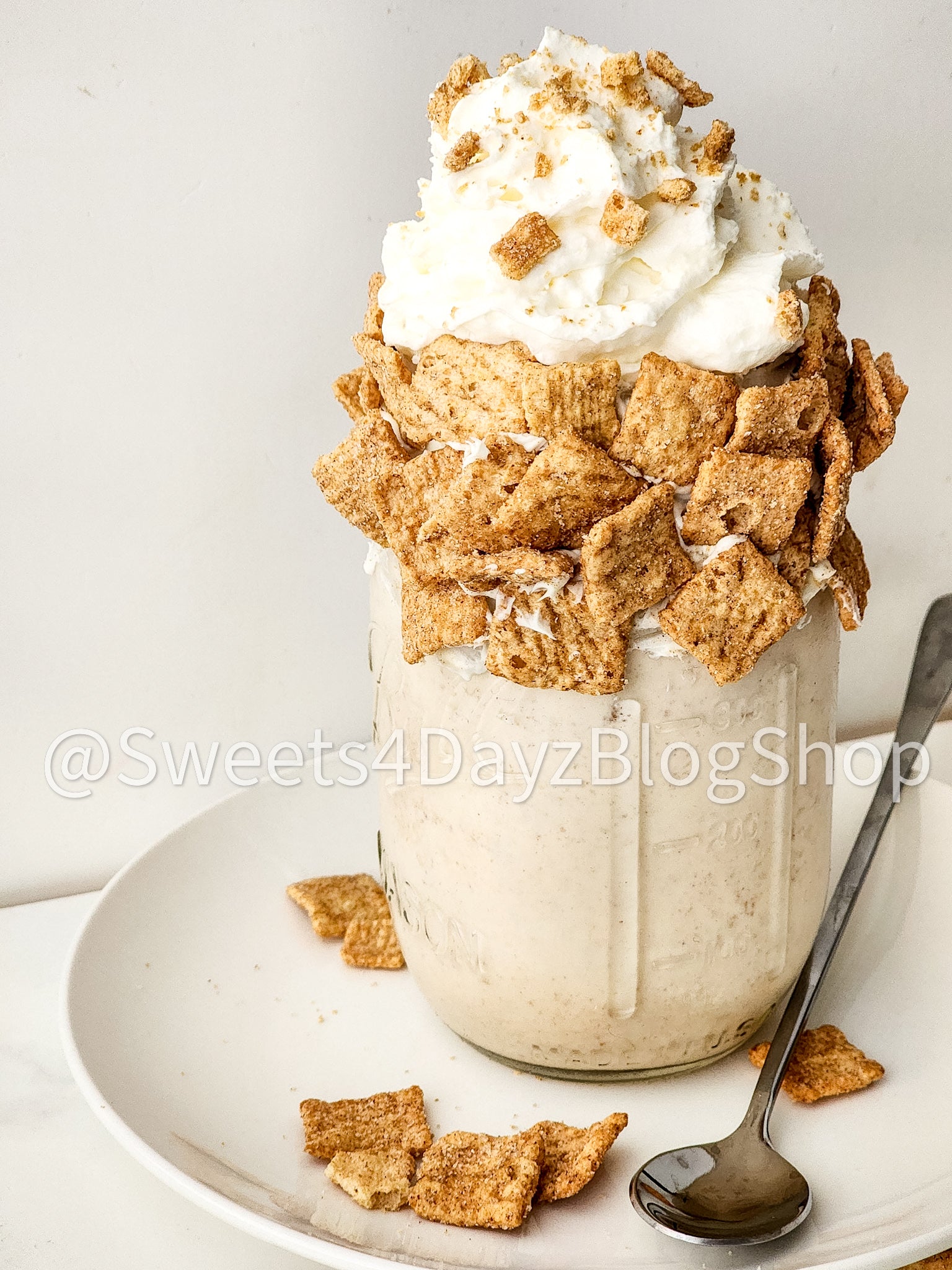 Cinnamon Toast Crunch Milkshake on Marble