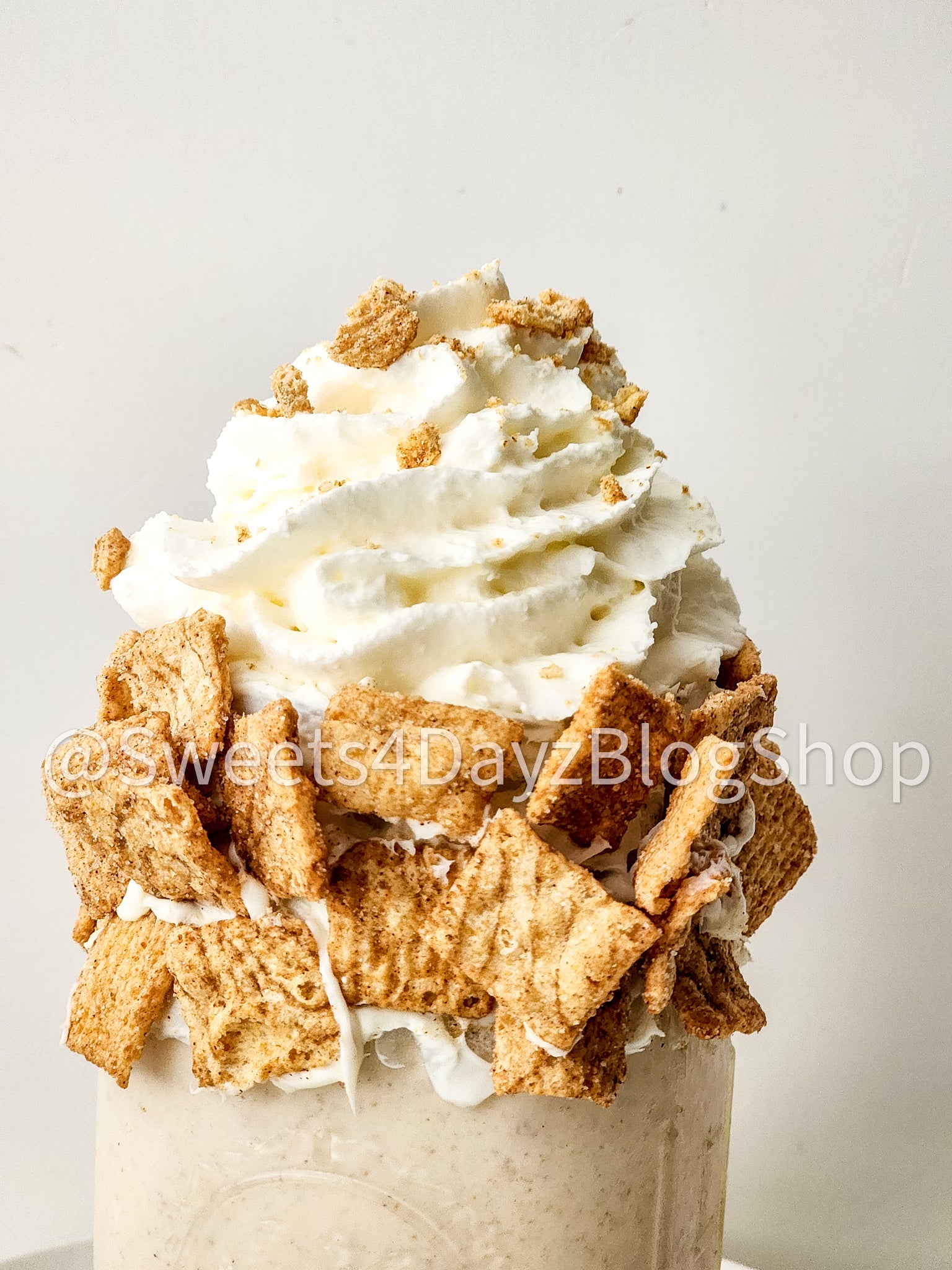 Cinnamon Toast Crunch Milkshake on Marble