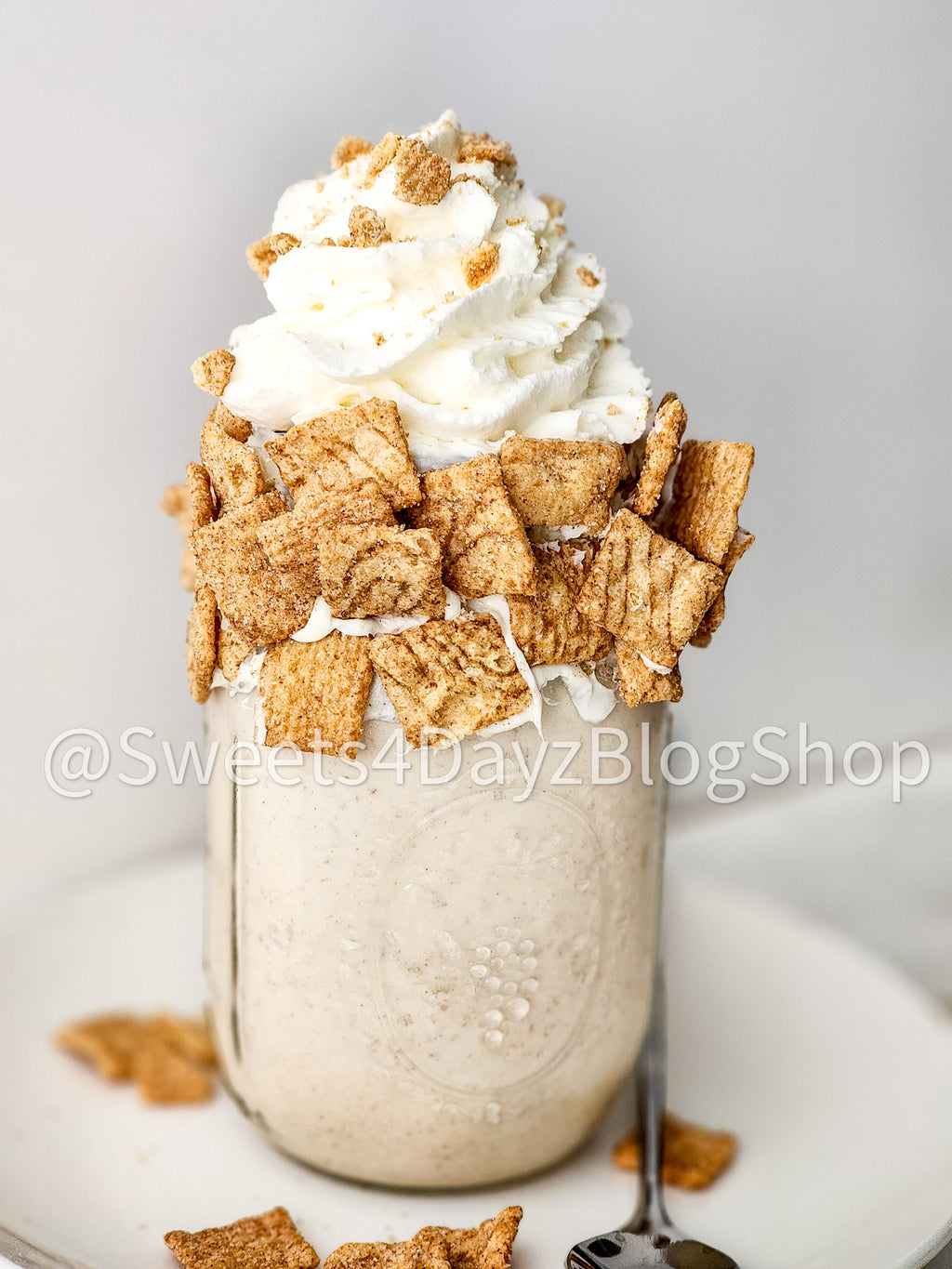 Cinnamon Toast Crunch Milkshake on Marble