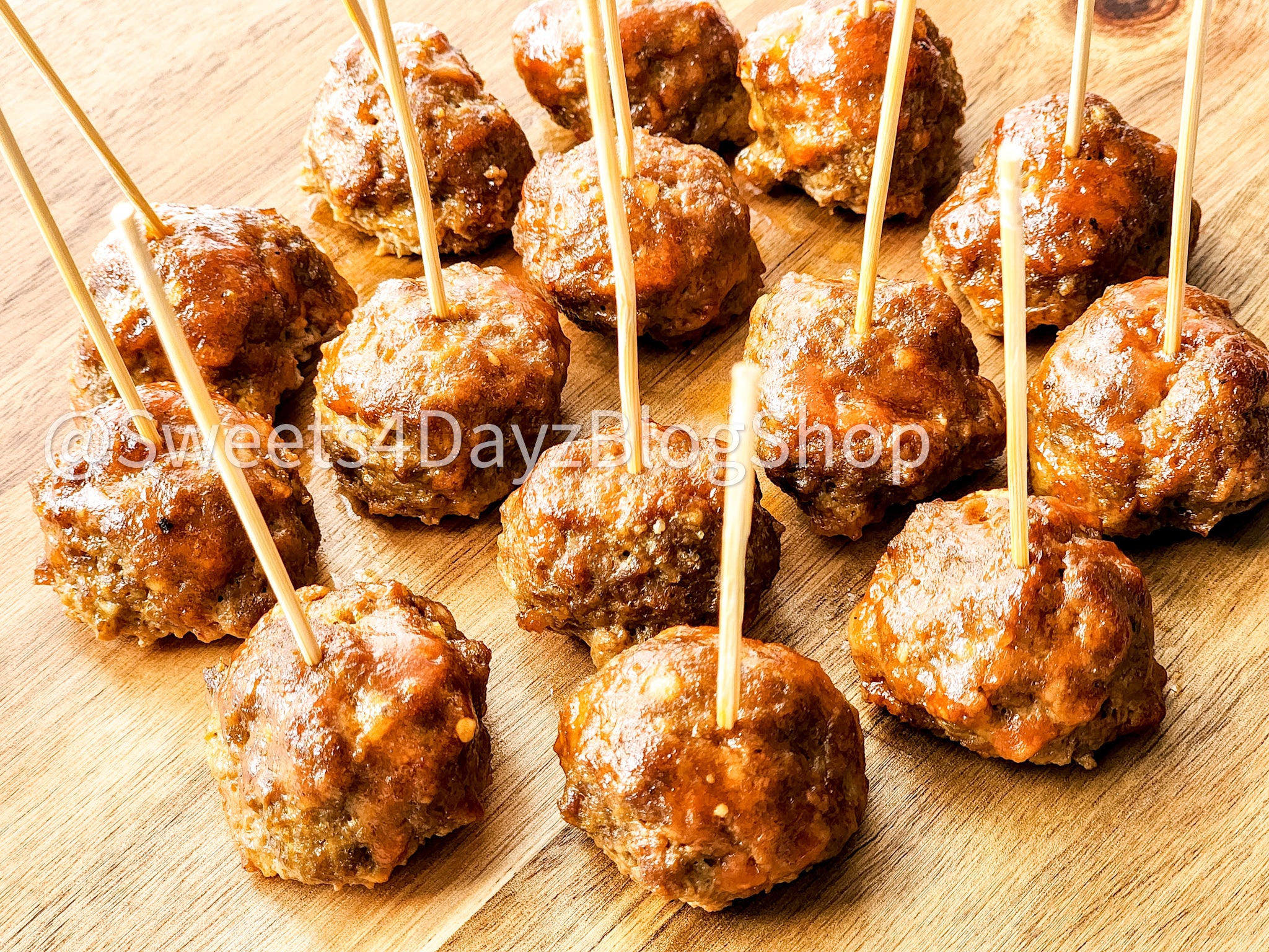 Keto Low Carb BBQ Meatballs on White
