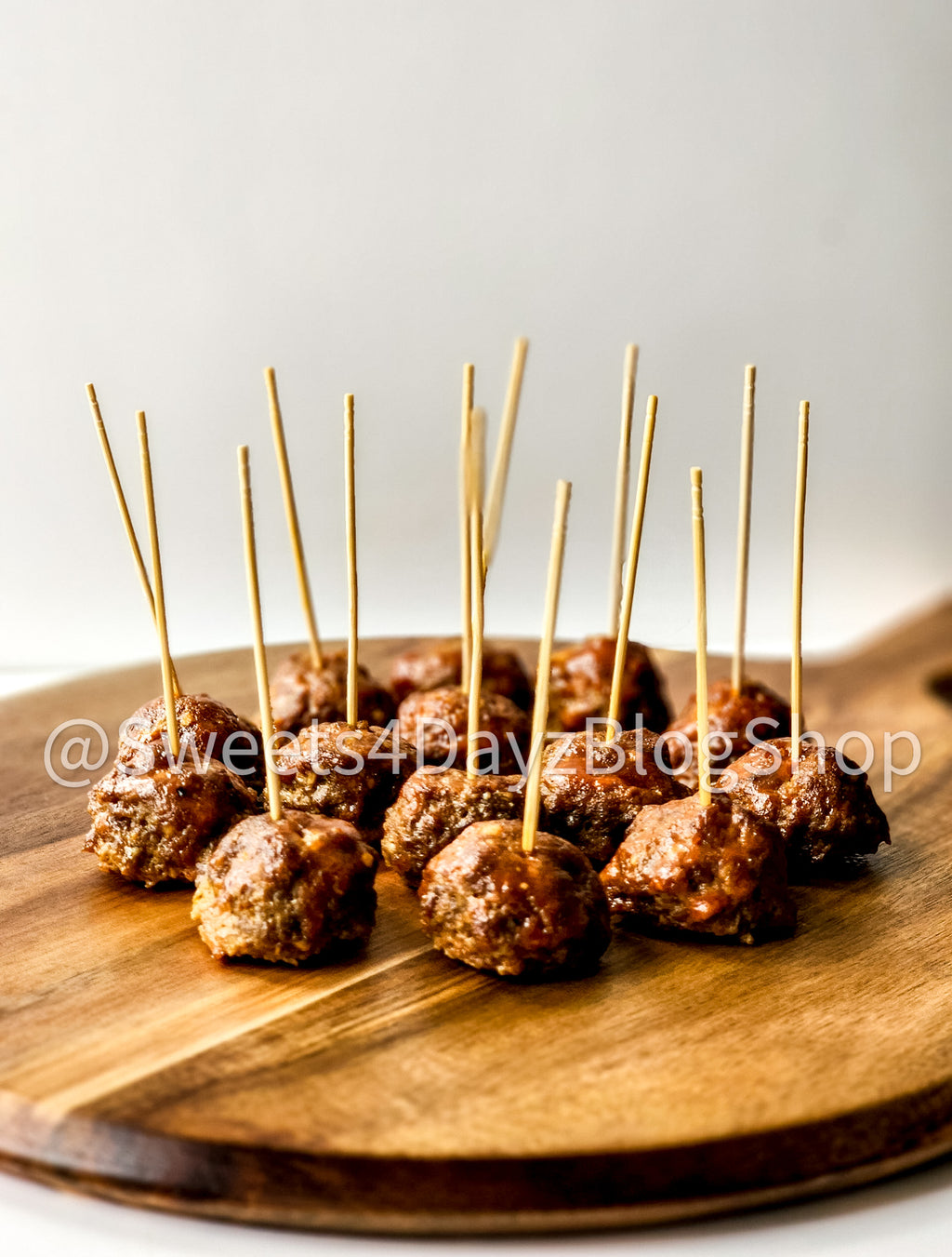 Keto Low Carb BBQ Meatballs on White
