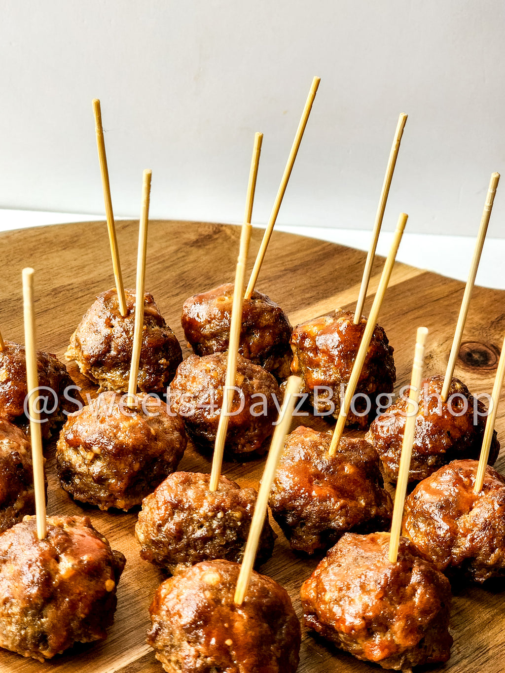 Keto Low Carb BBQ Meatballs on White