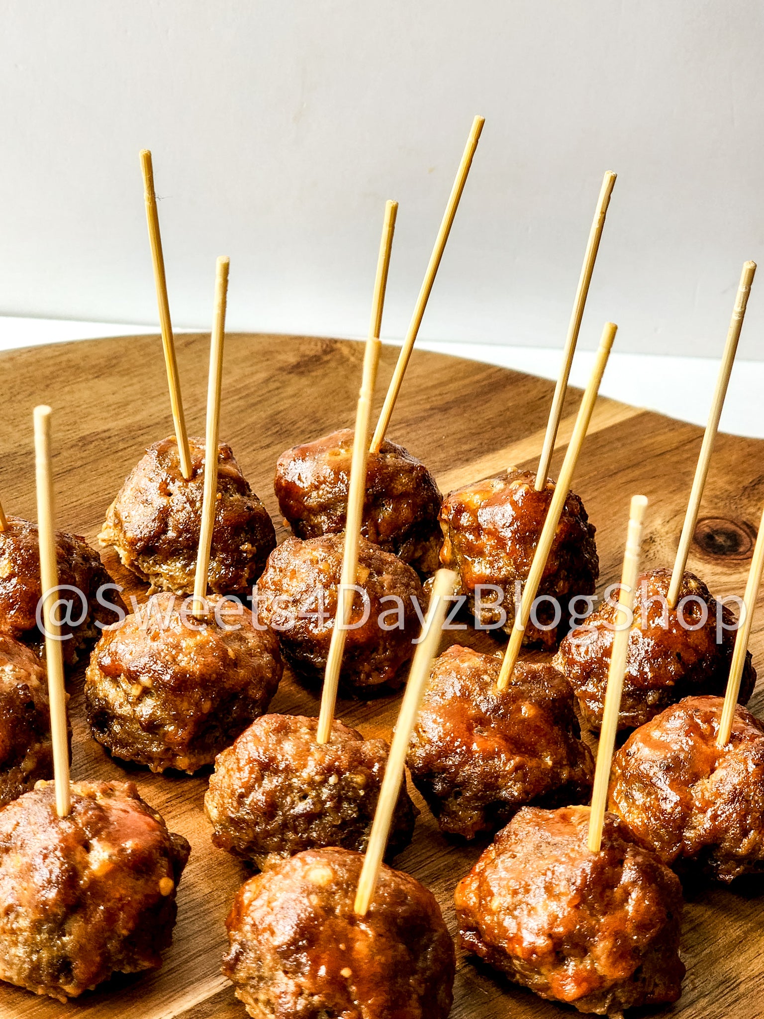 Keto Low Carb BBQ Meatballs on White