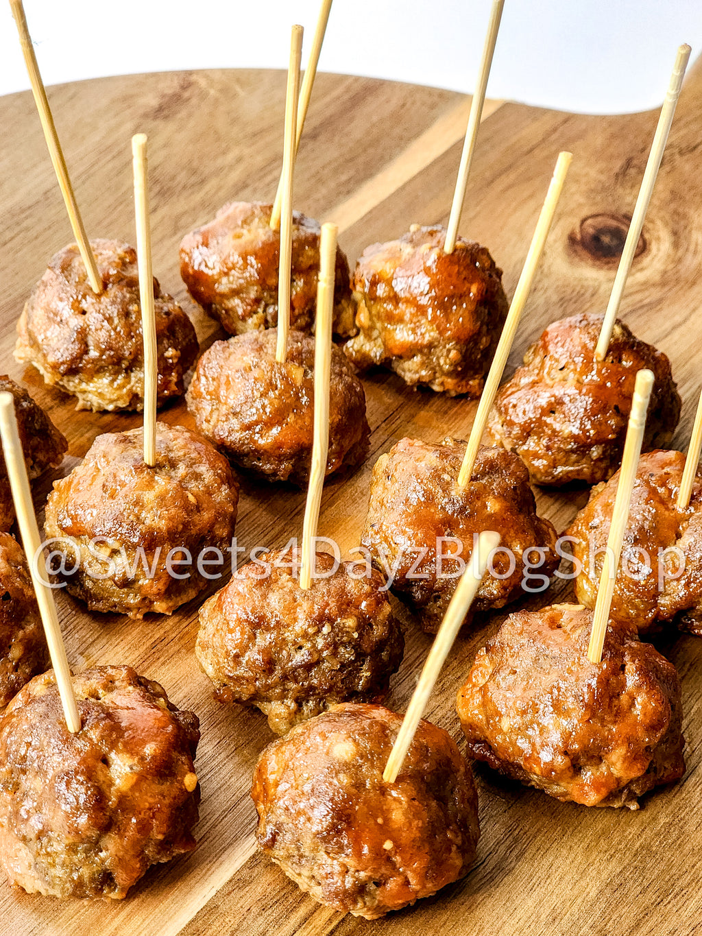 Keto Low Carb BBQ Meatballs on White