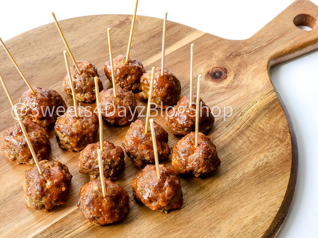 Keto Low Carb BBQ Meatballs on White