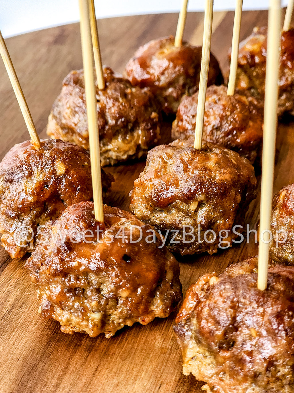 Keto Low Carb BBQ Meatballs on White