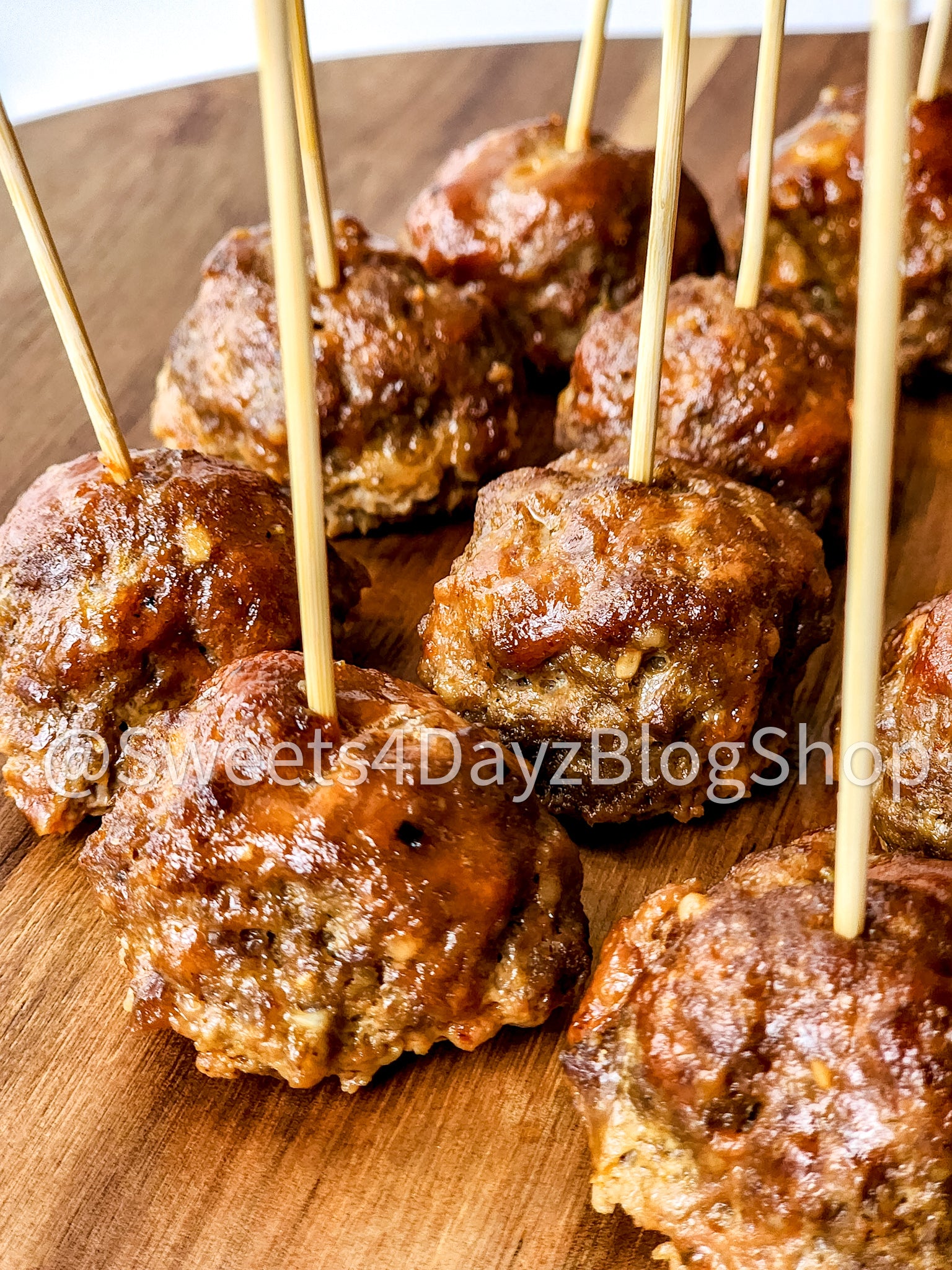 Keto Low Carb BBQ Meatballs on White