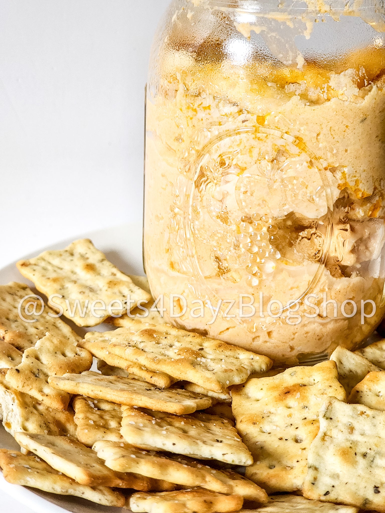 Cheesy Buffalo Chicken Dip on Marble