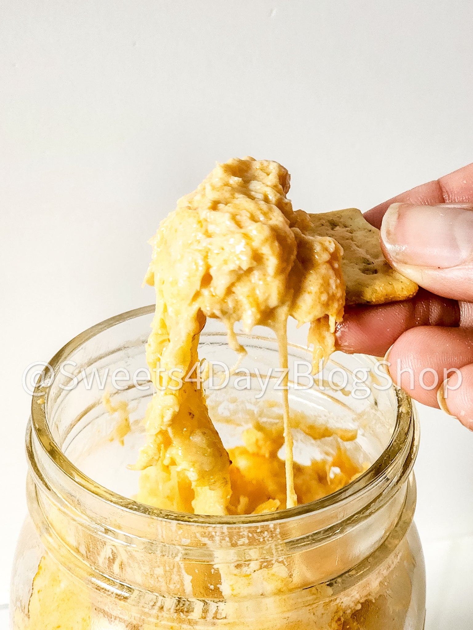 Cheesy Buffalo Chicken Dip on Marble