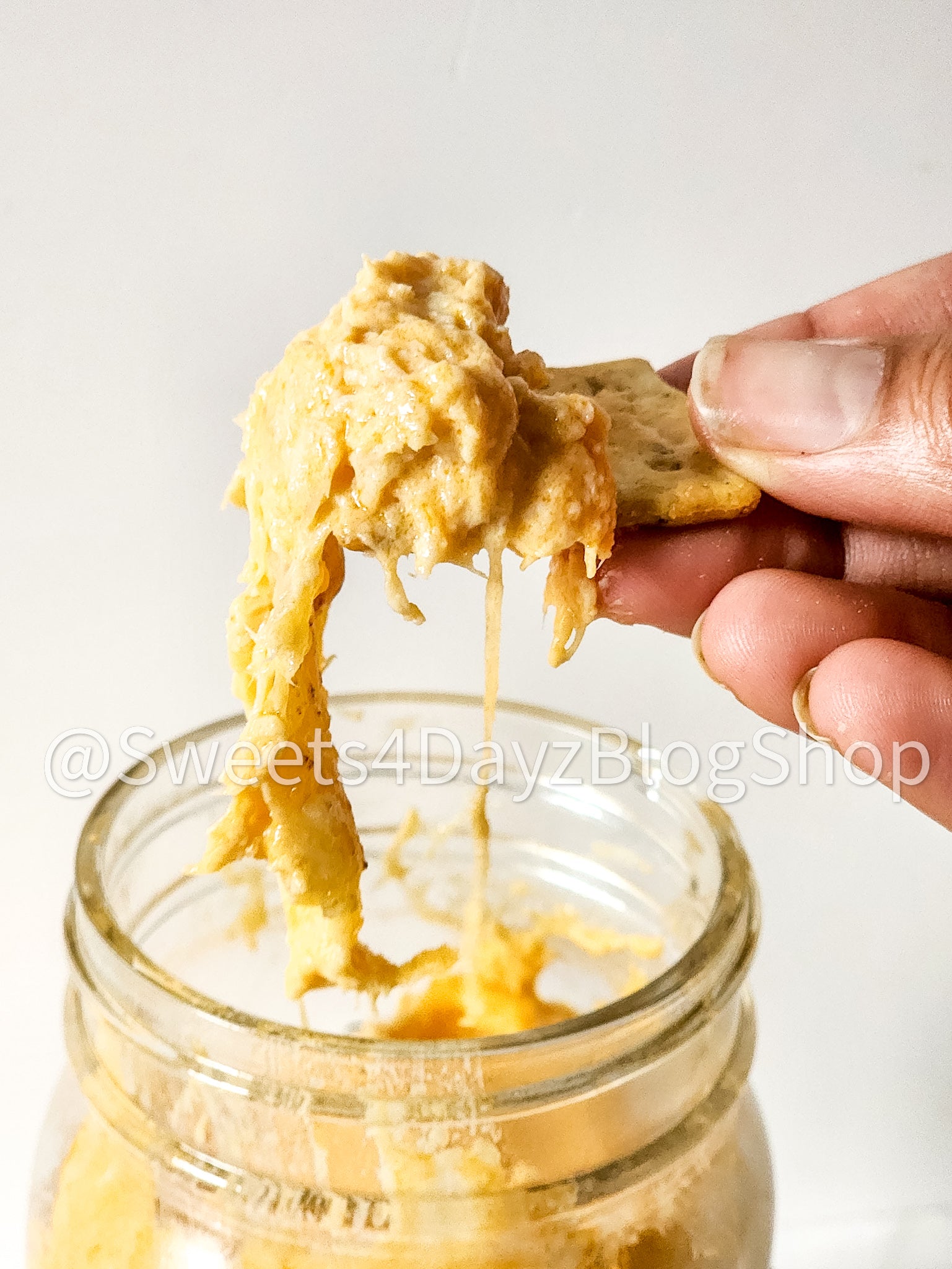 Cheesy Buffalo Chicken Dip on Marble