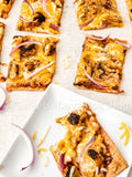 BBQ Chicken Flatbread Pizza on Linen