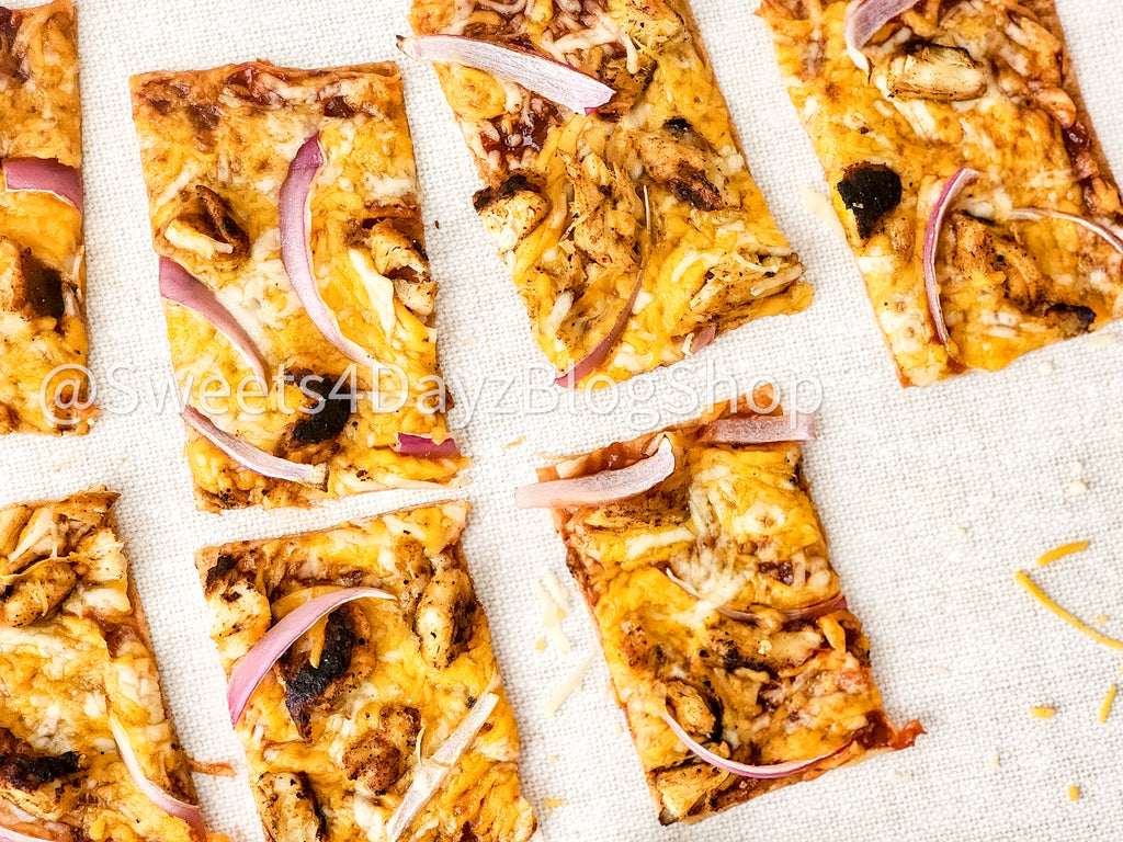 BBQ Chicken Flatbread Pizza on Linen