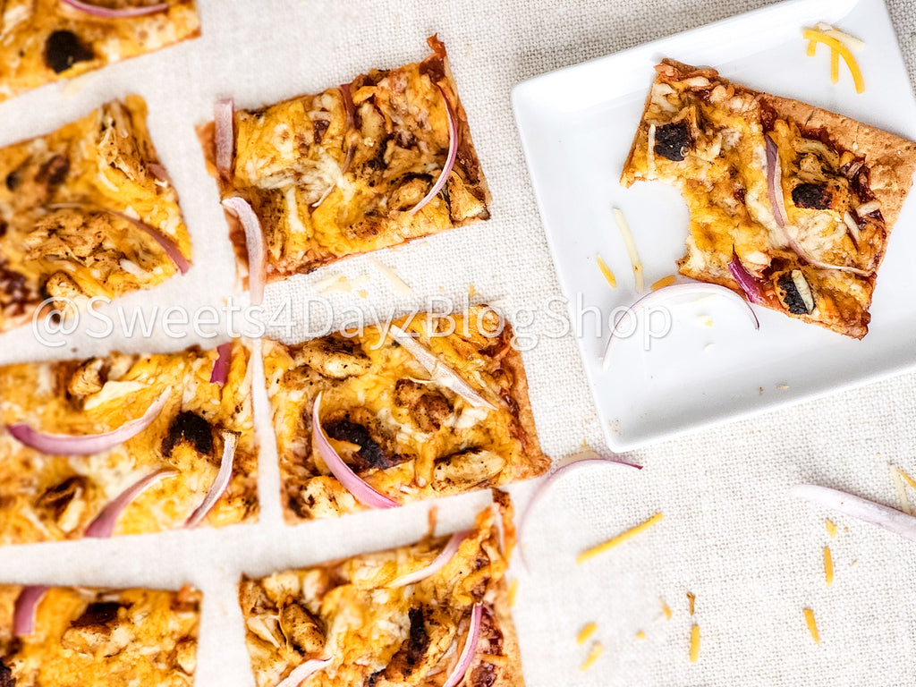 BBQ Chicken Flatbread Pizza on Linen