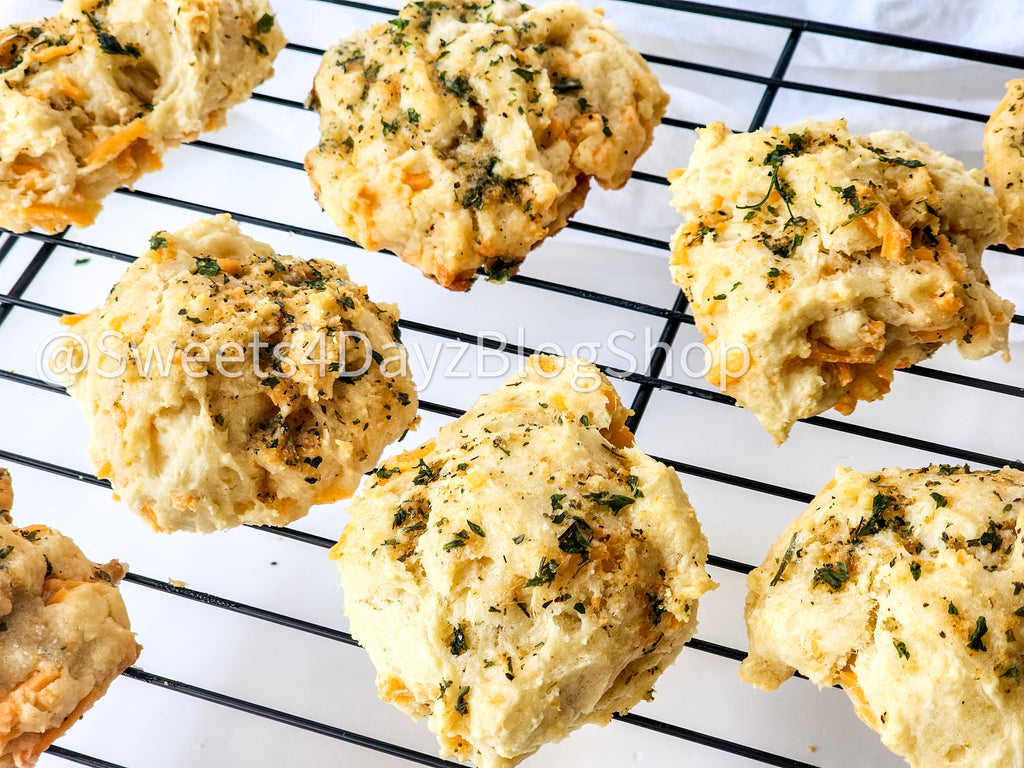 Copycat Red Lobster's Cheddar Bay Biscuits on White