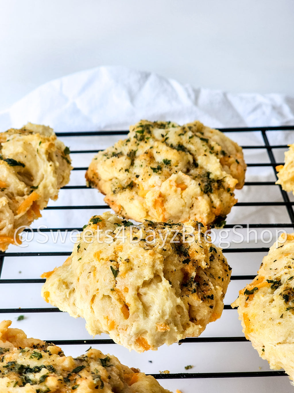 Copycat Red Lobster's Cheddar Bay Biscuits on White