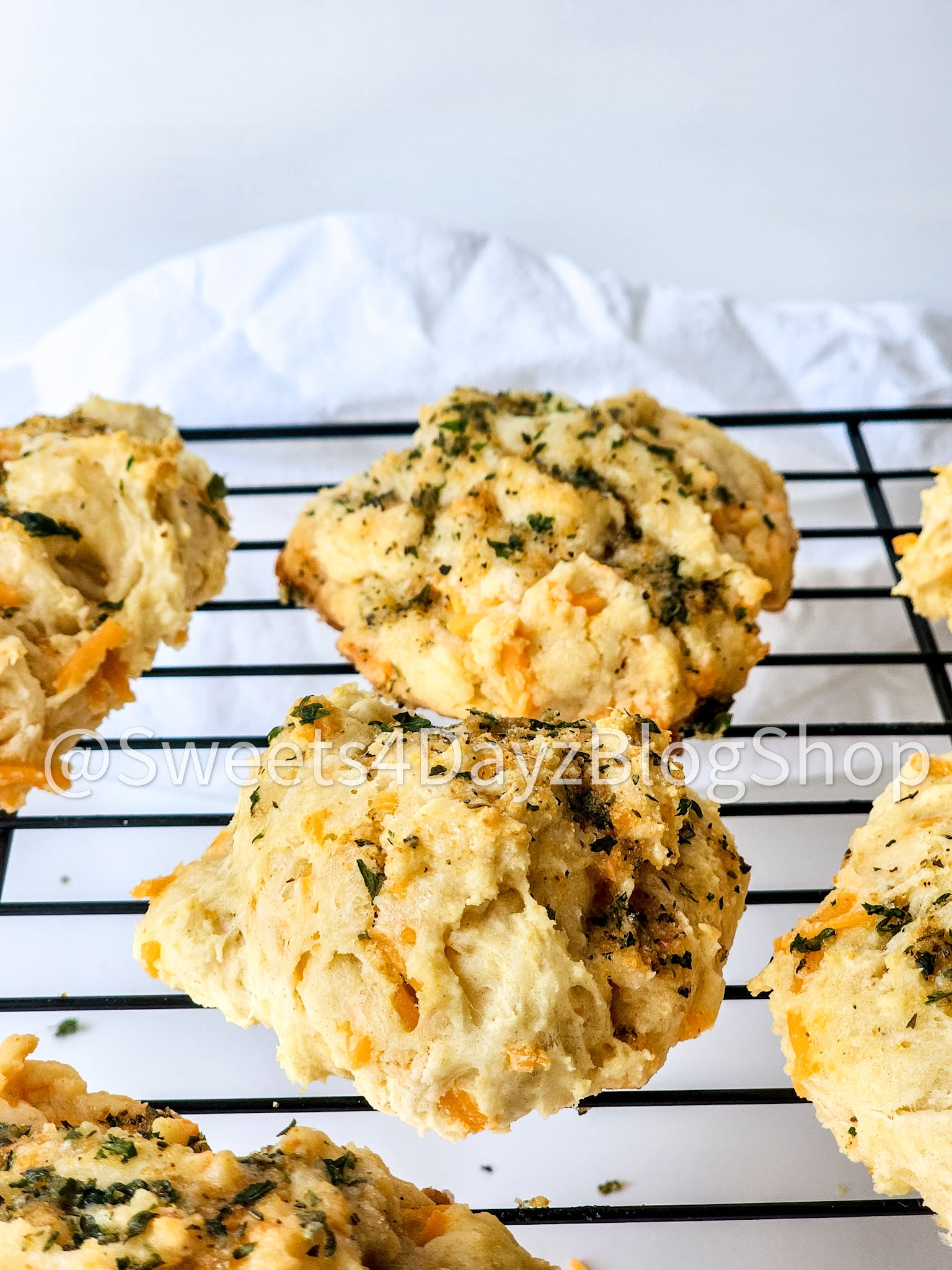 Copycat Red Lobster's Cheddar Bay Biscuits on White