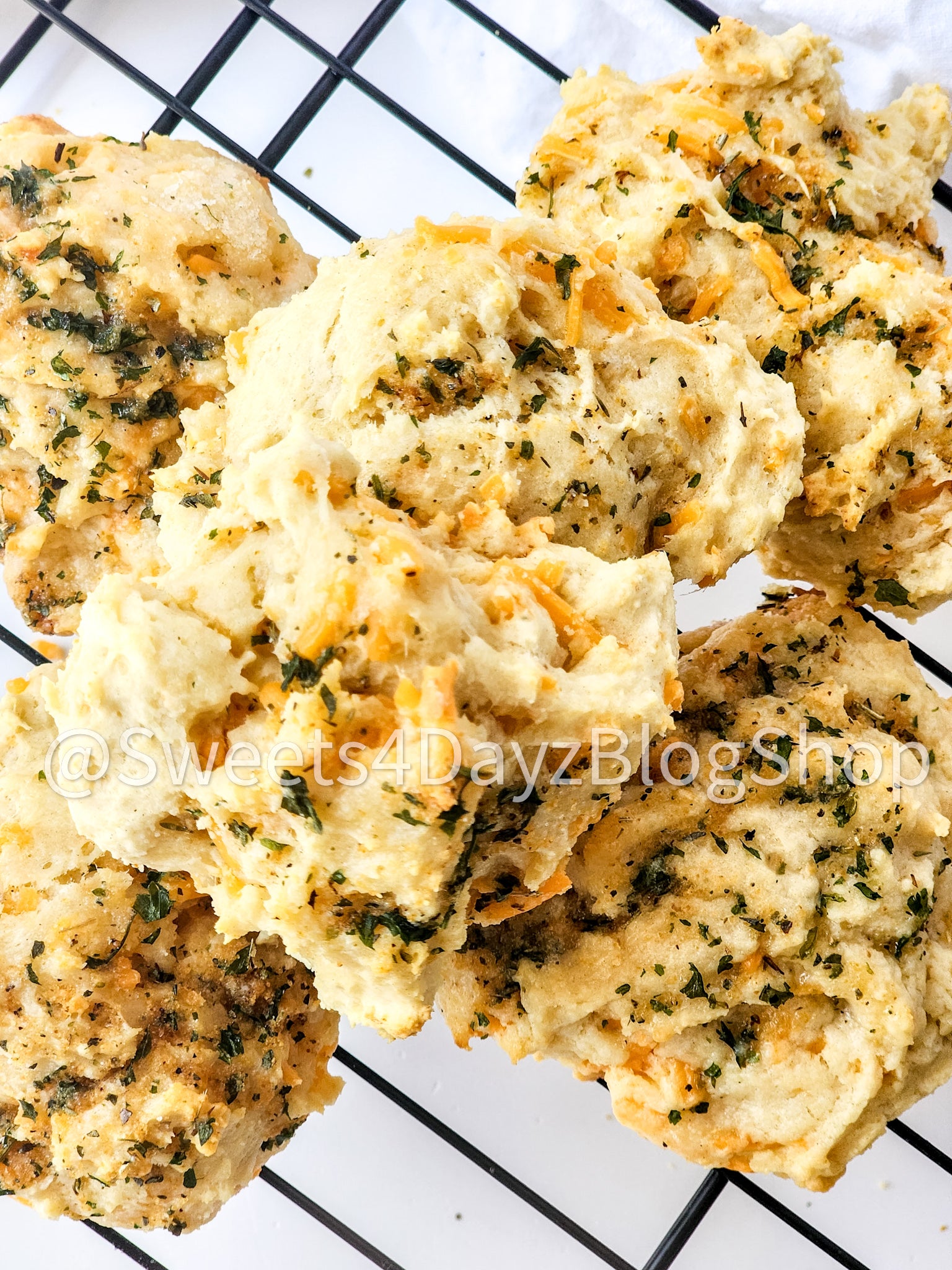 Copycat Red Lobster's Cheddar Bay Biscuits on White