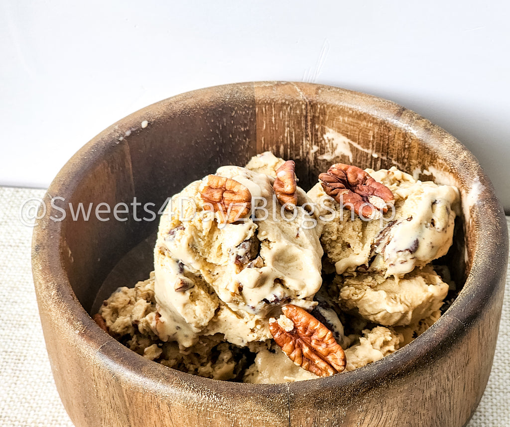 Homemade Butter Pecan Ice Cream on Linen