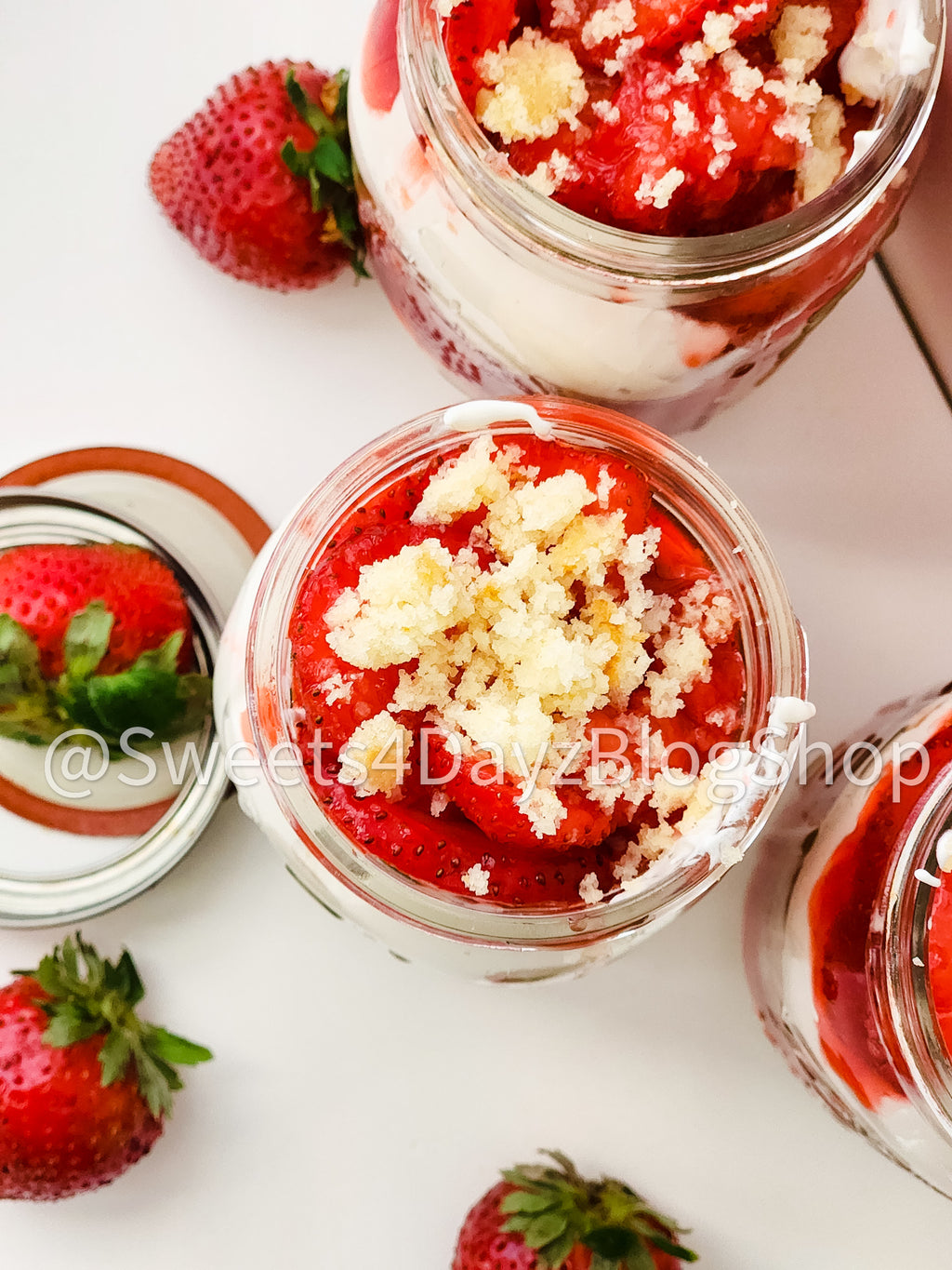 Strawberry Shortcake Jars on White