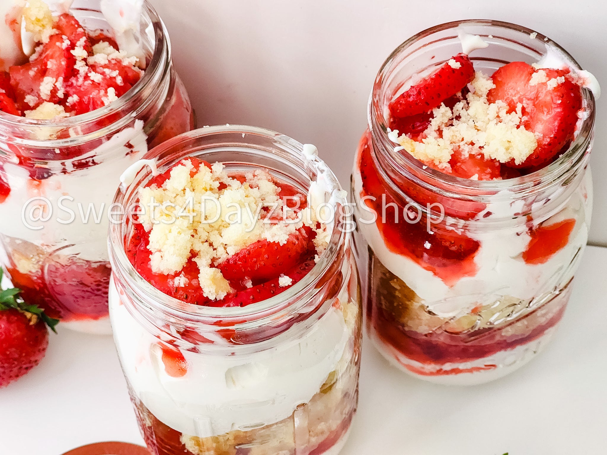 Strawberry Shortcake Jars on White