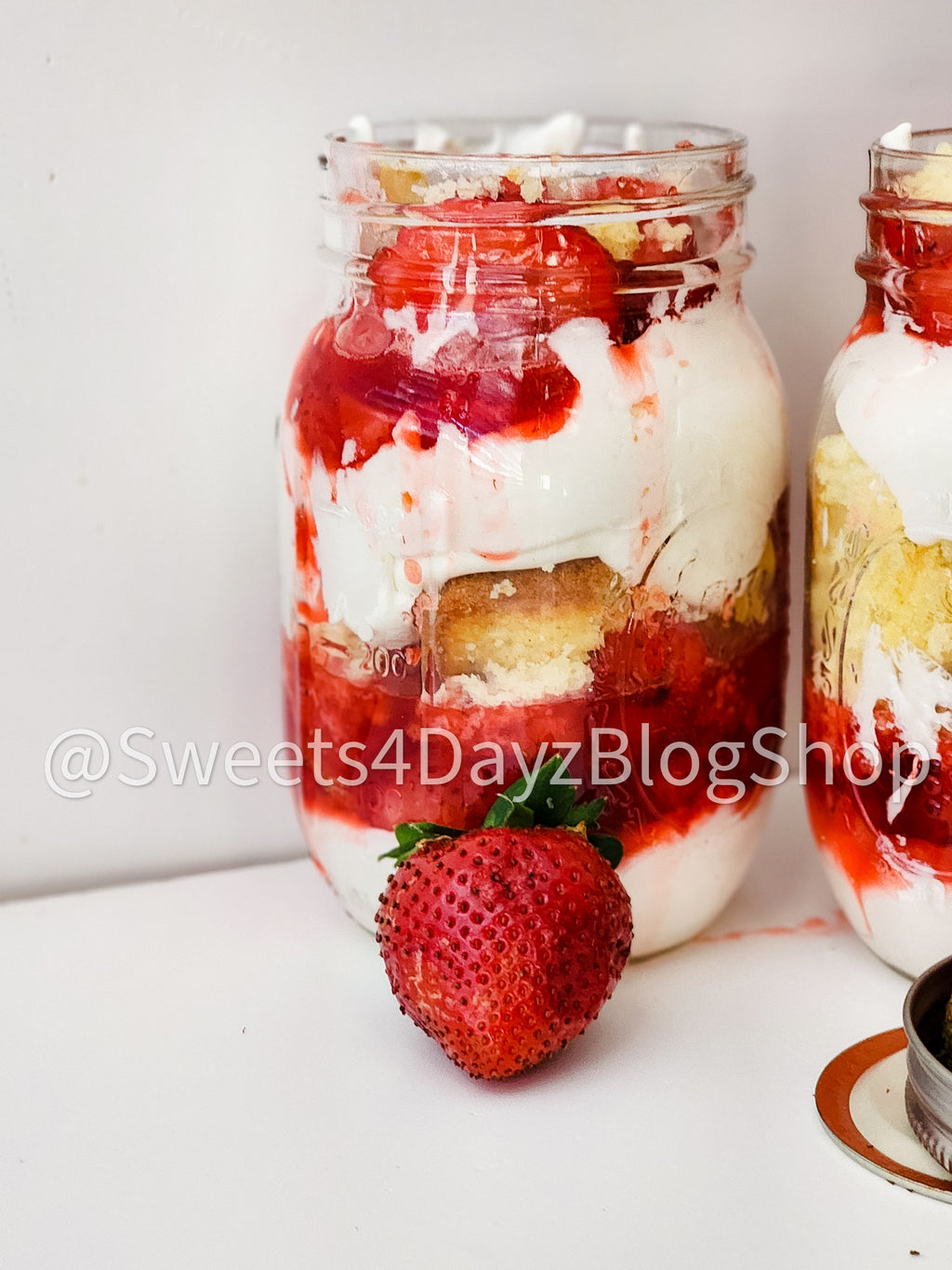 Strawberry Shortcake Jars on White