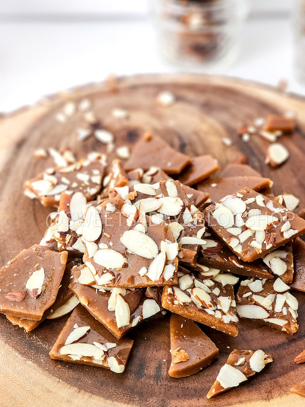 Homemade Almond Toffee on Rhombus