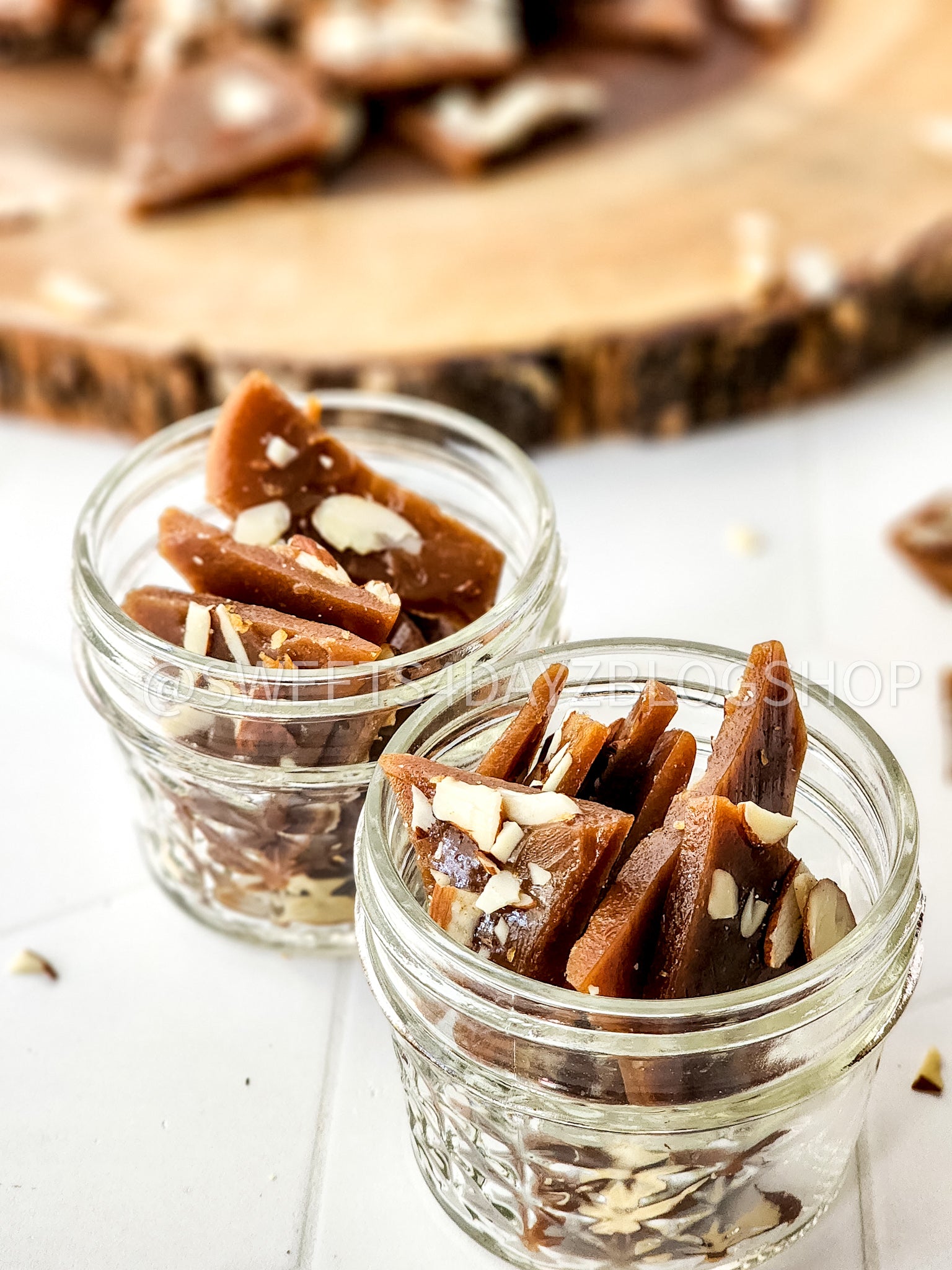 Homemade Almond Toffee on Rhombus