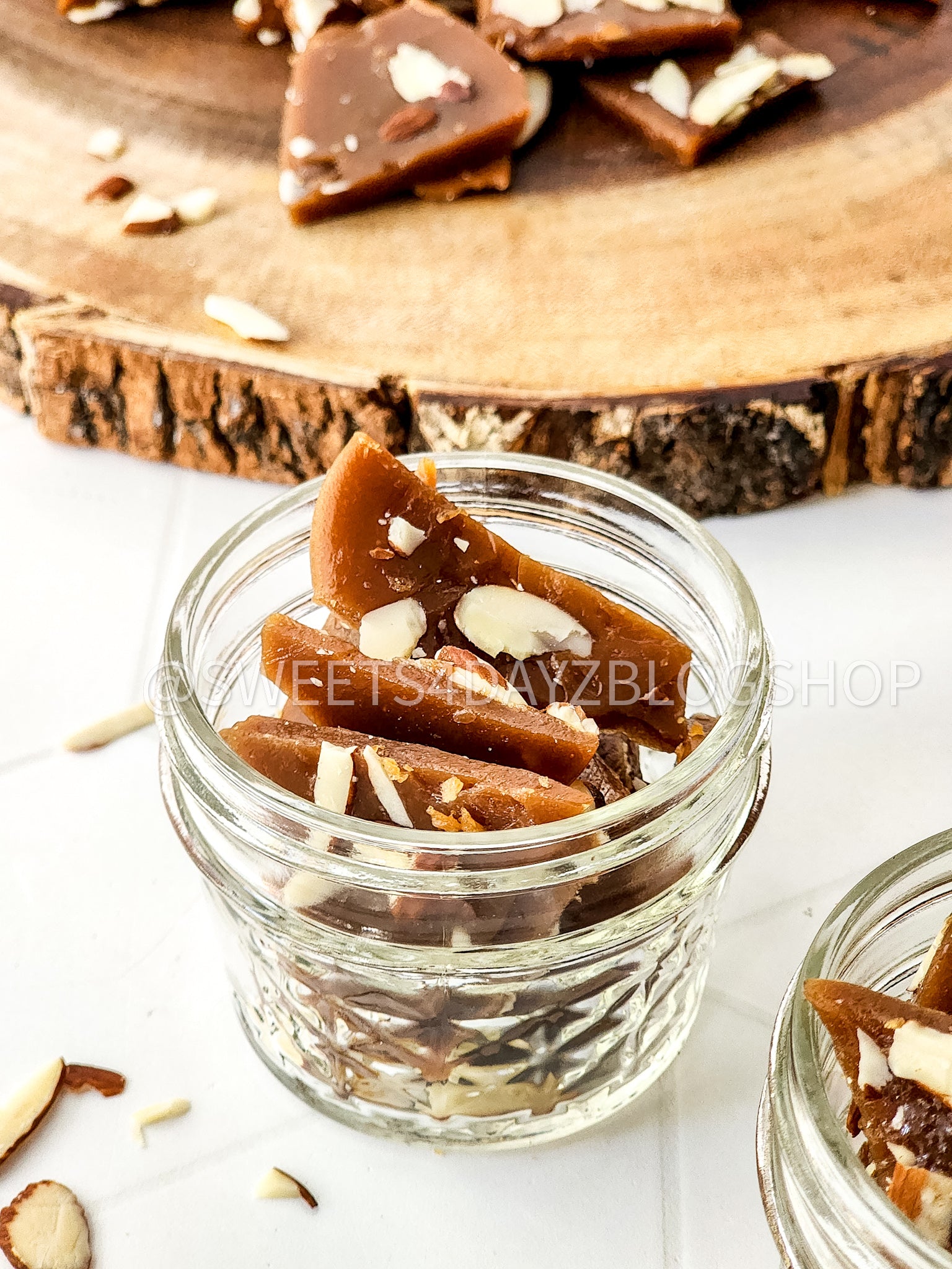 Homemade Almond Toffee on Rhombus