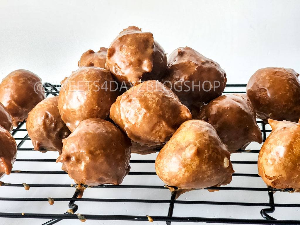 Coffee Glazed Donut Holes on White