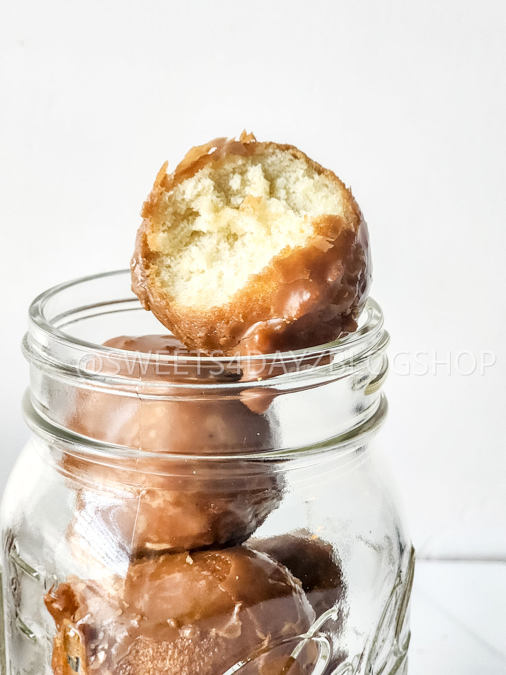 Coffee Glazed Donut Holes on Rhombus
