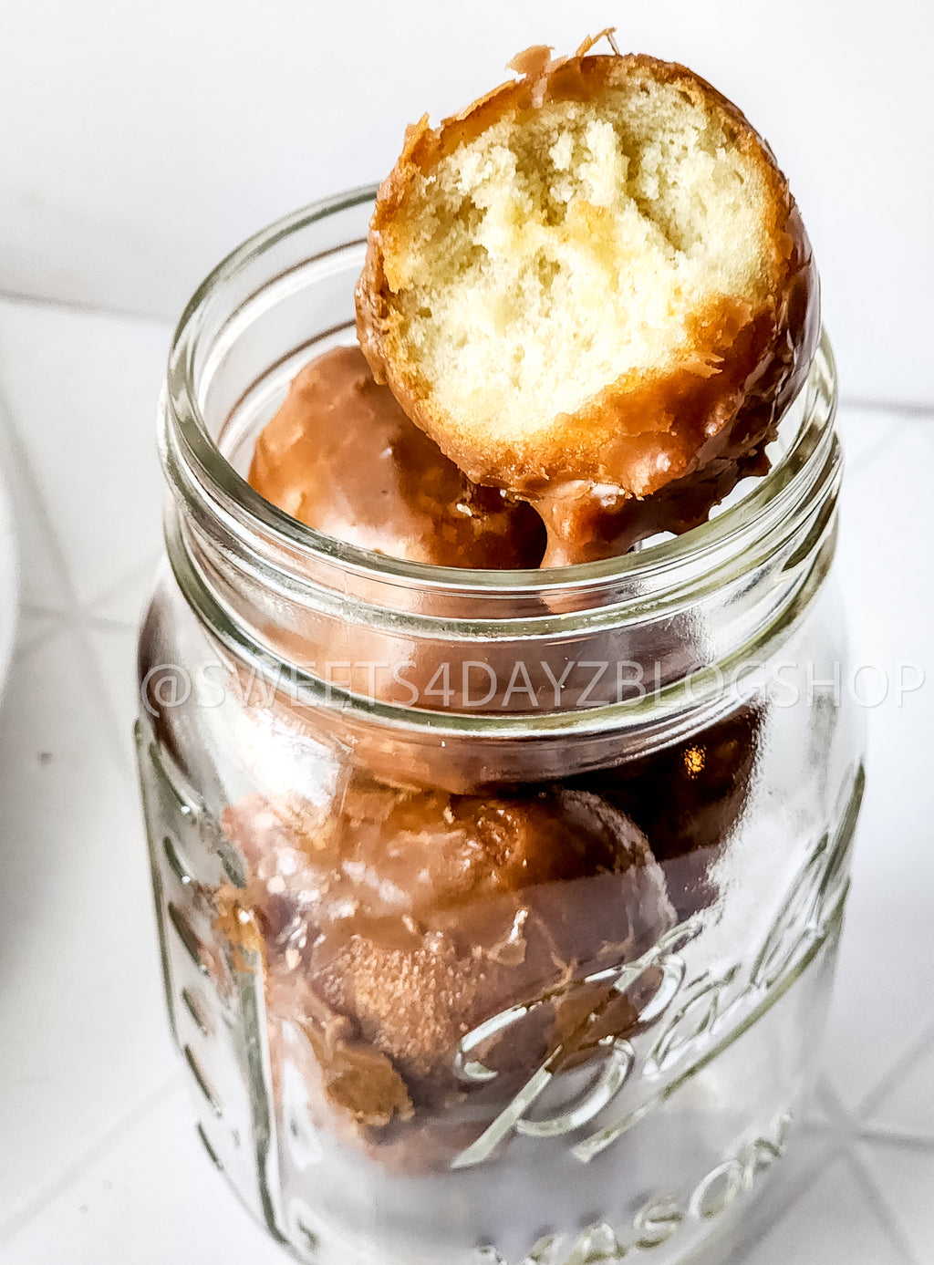 Coffee Glazed Donut Holes on Rhombus