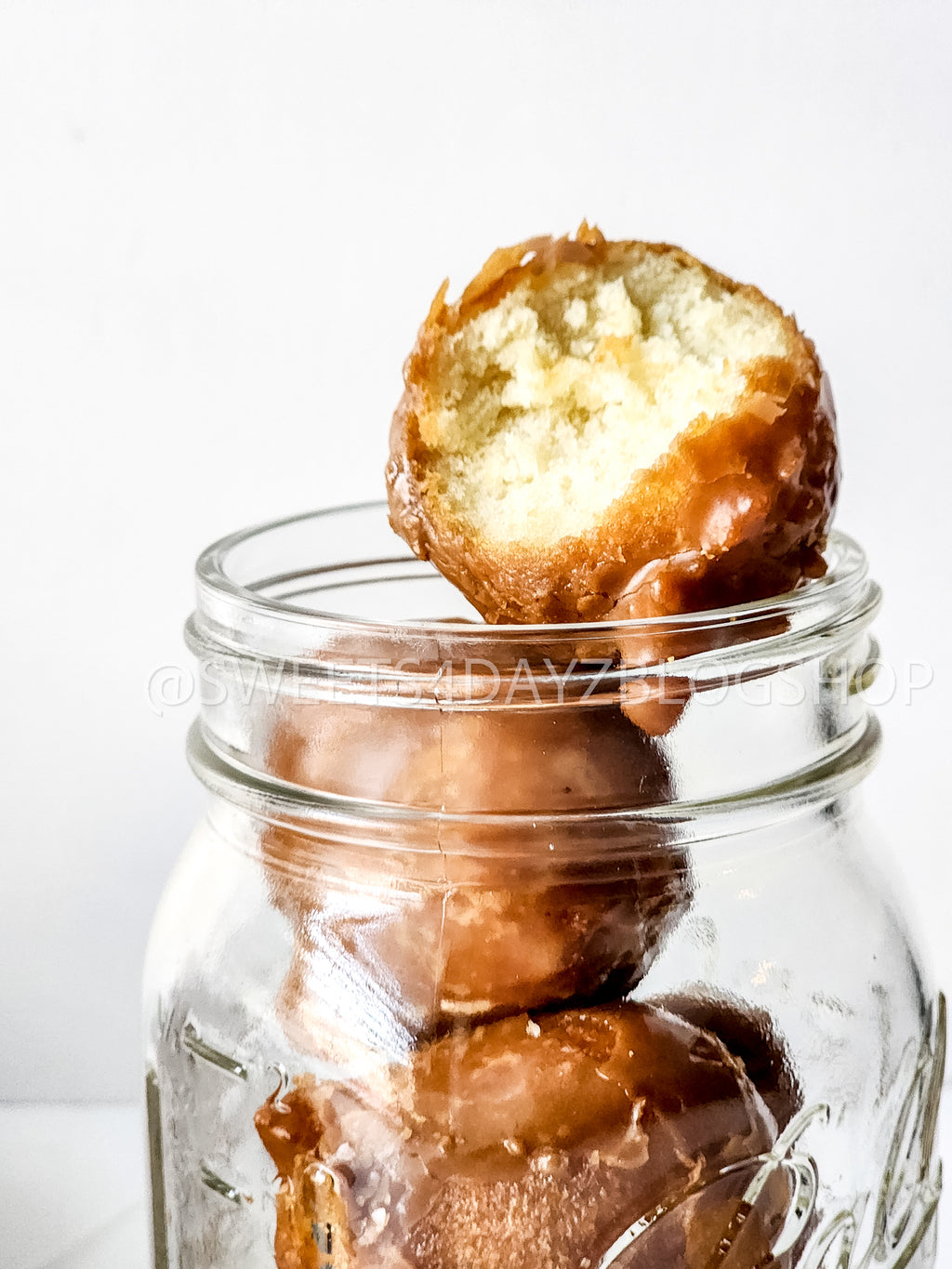 Coffee Glazed Donut Holes on Rhombus