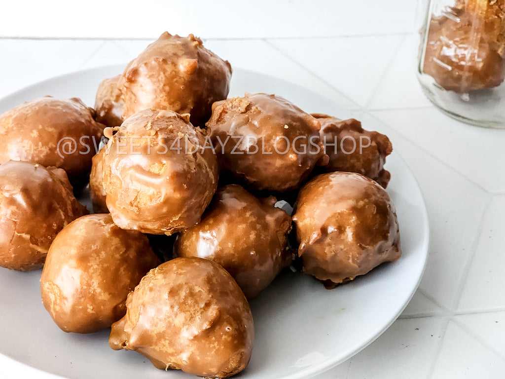 Coffee Glazed Donut Holes on Rhombus