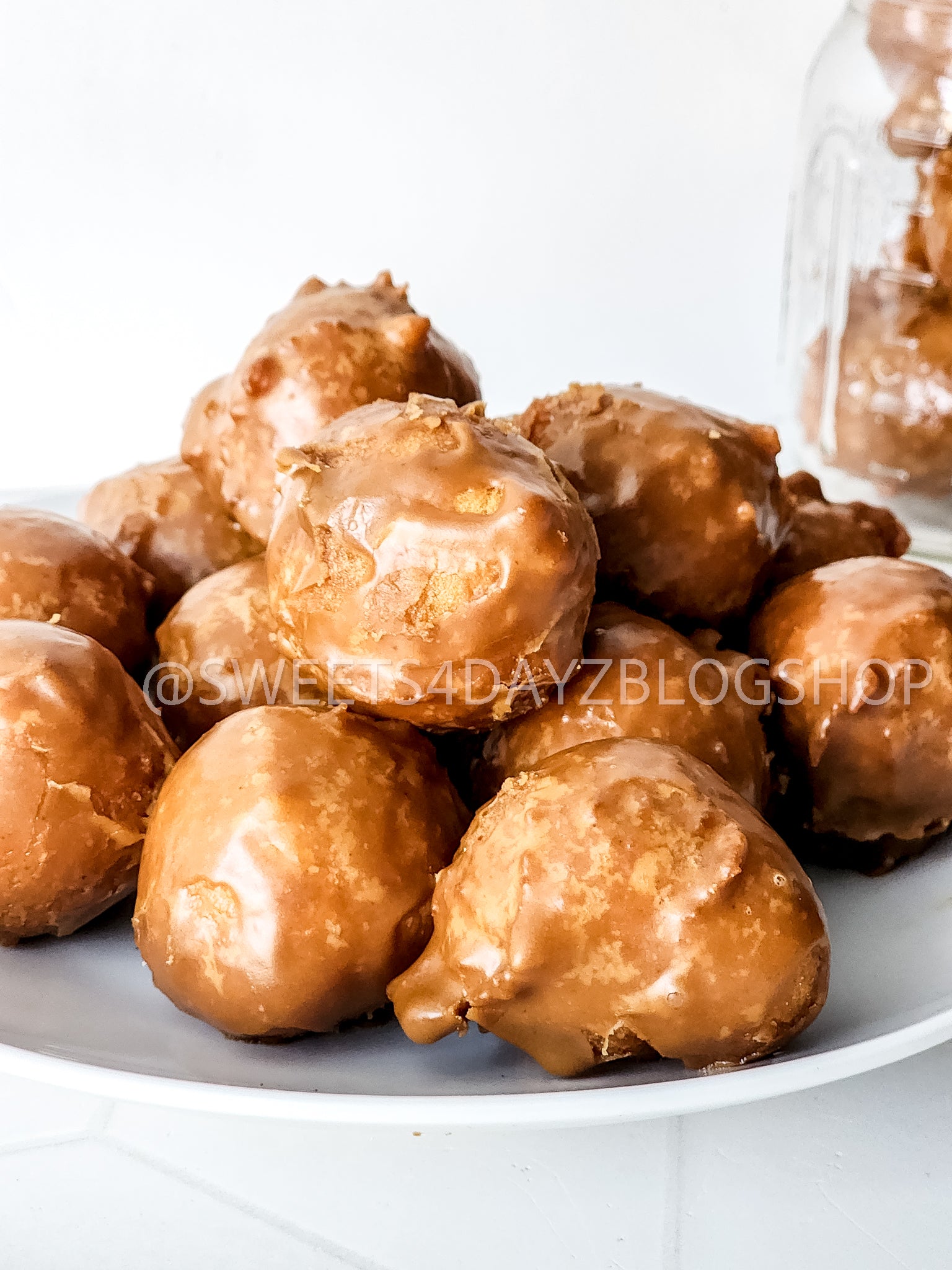 Coffee Glazed Donut Holes on Rhombus