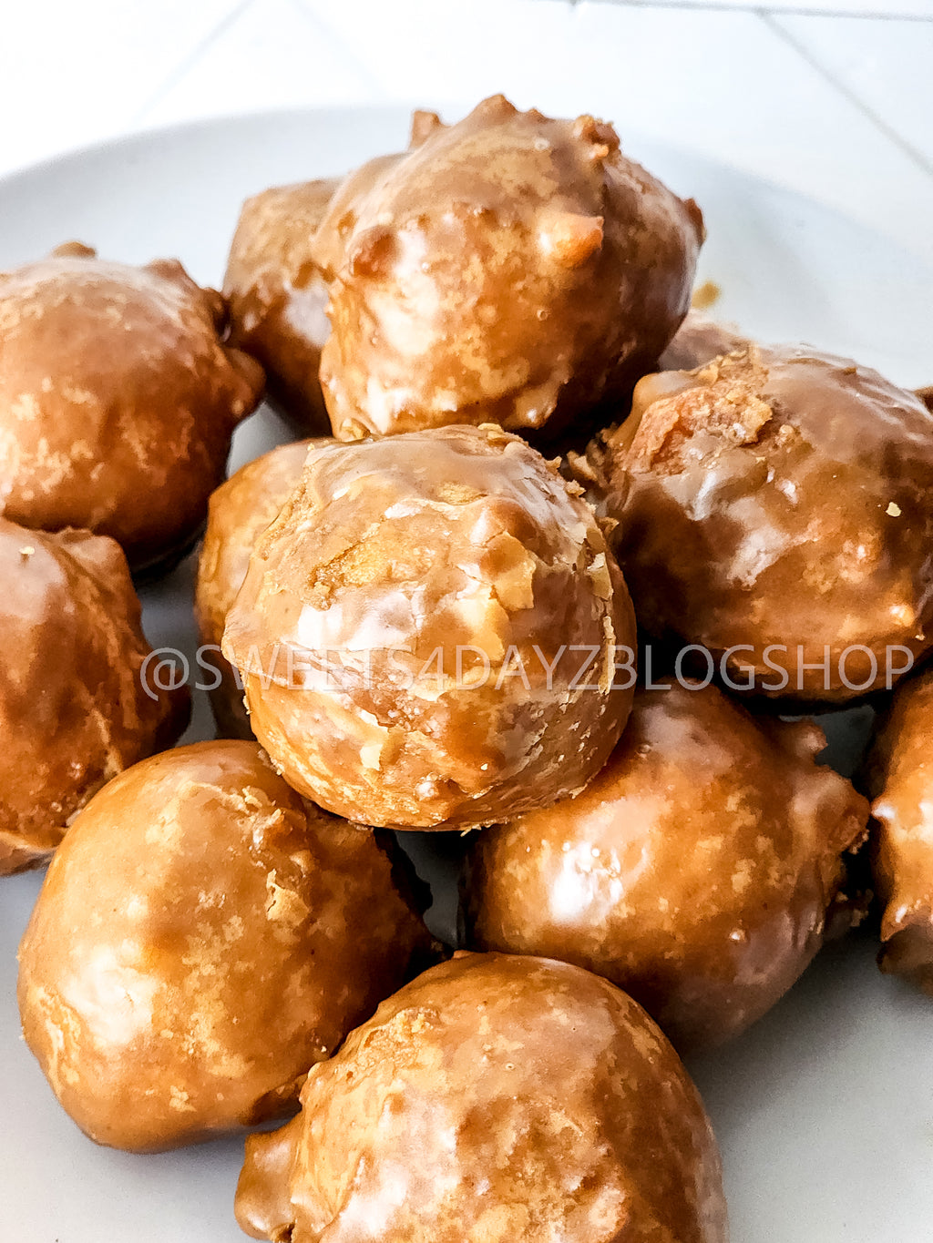Coffee Glazed Donut Holes on Rhombus