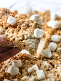 Fluffernutter Rice Krispies on Marble