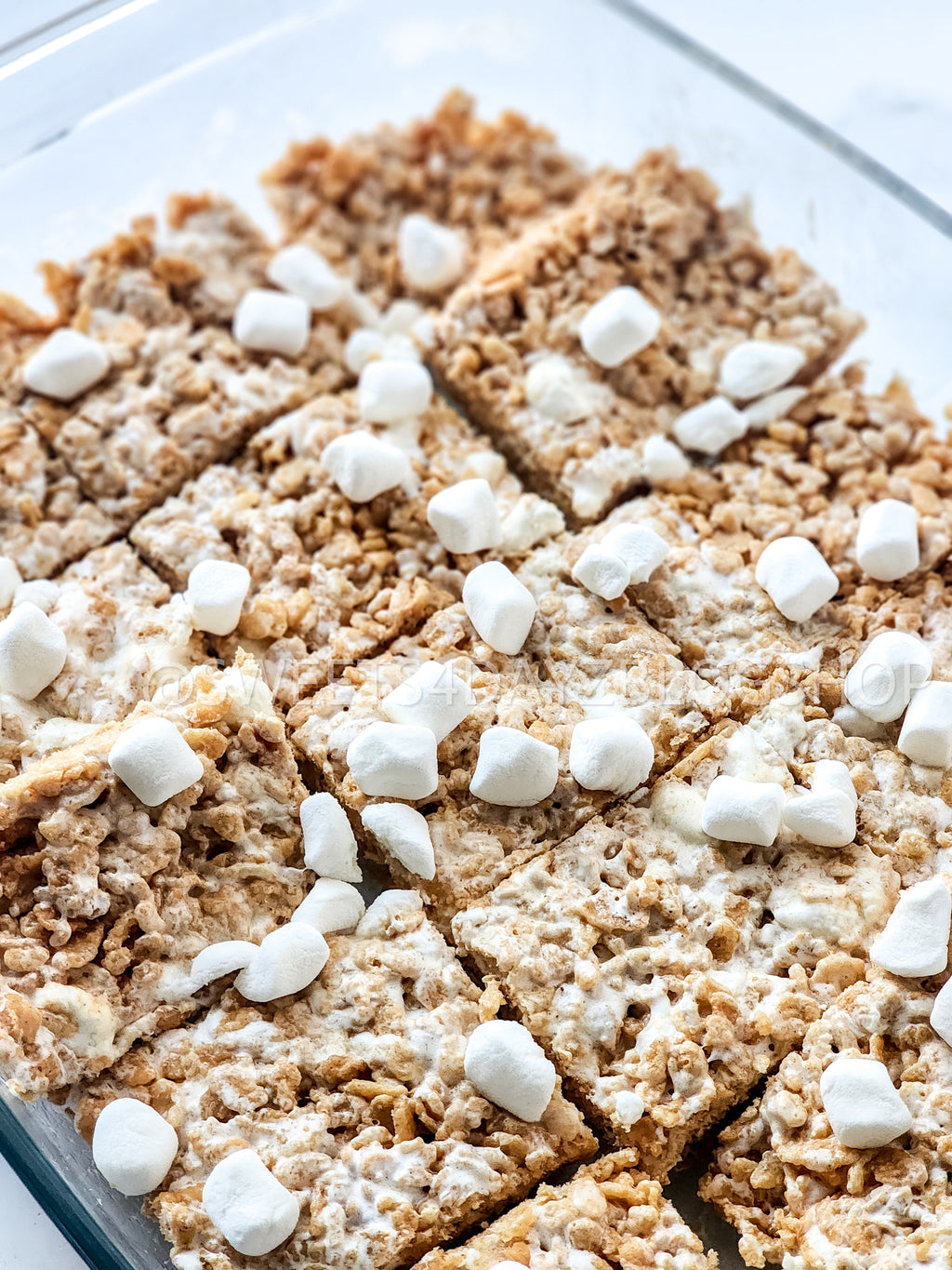 Fluffernutter Rice Krispies on Marble