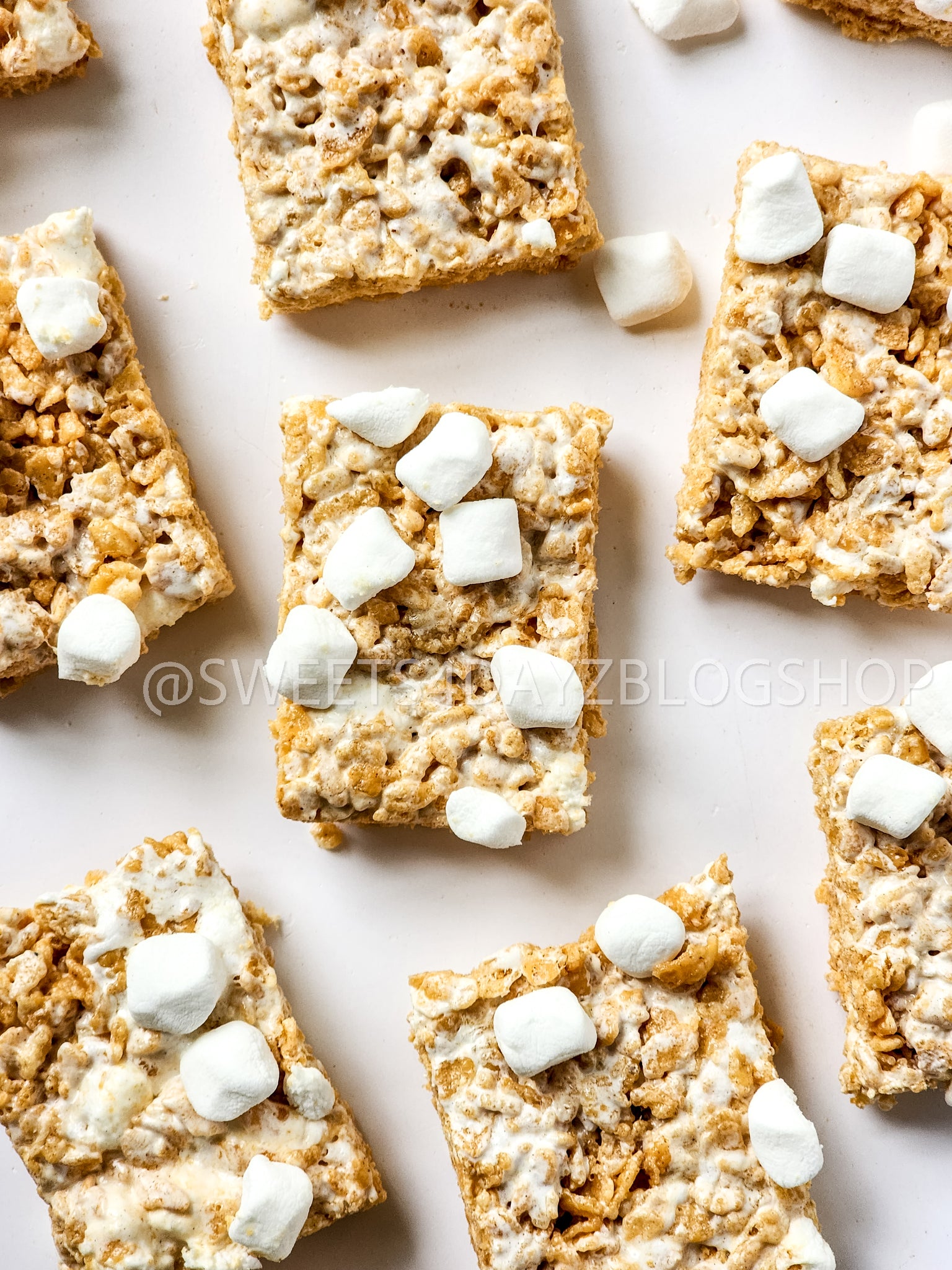 Fluffernutter Rice Krispies on White