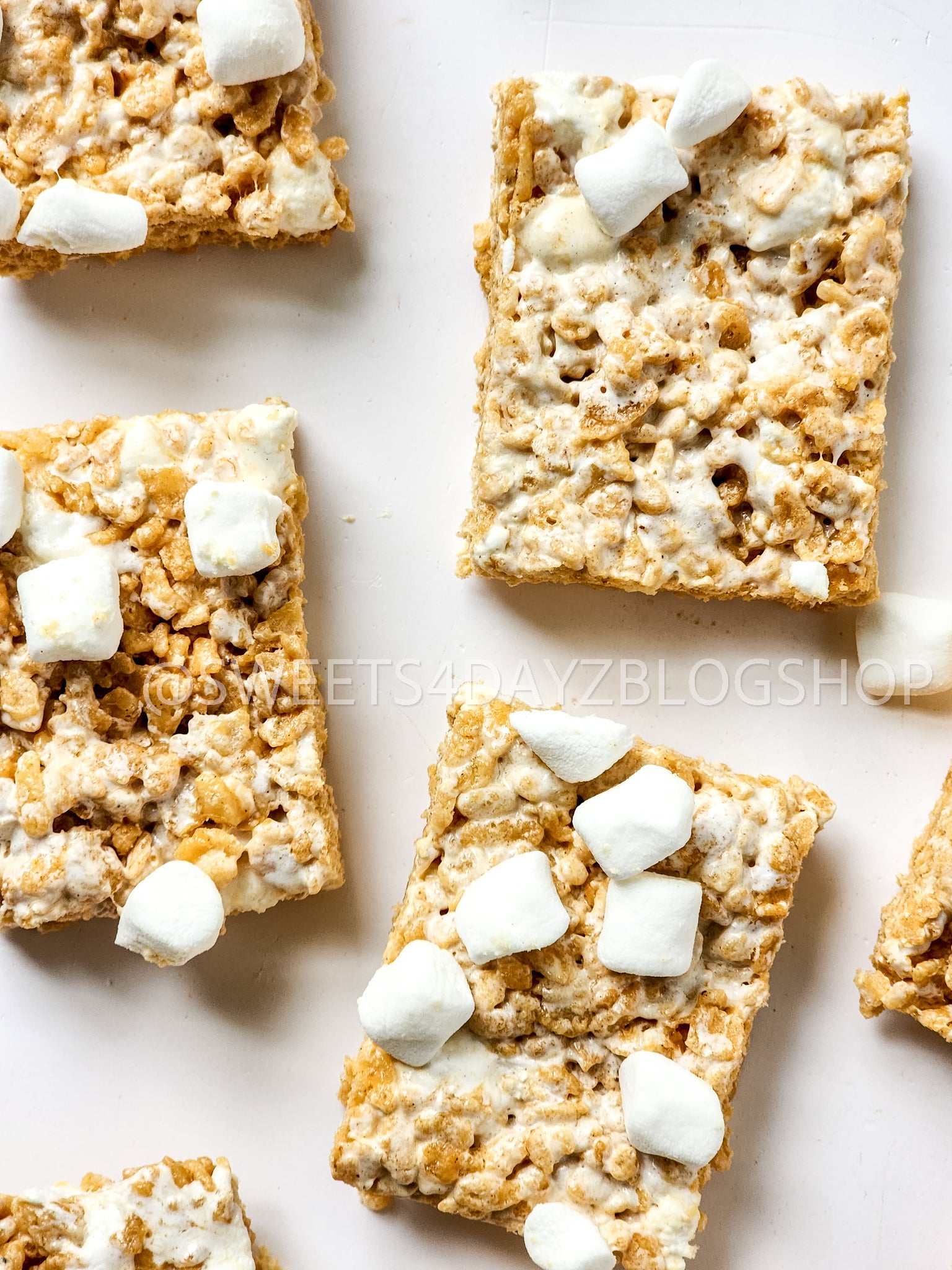 Fluffernutter Rice Krispies on White