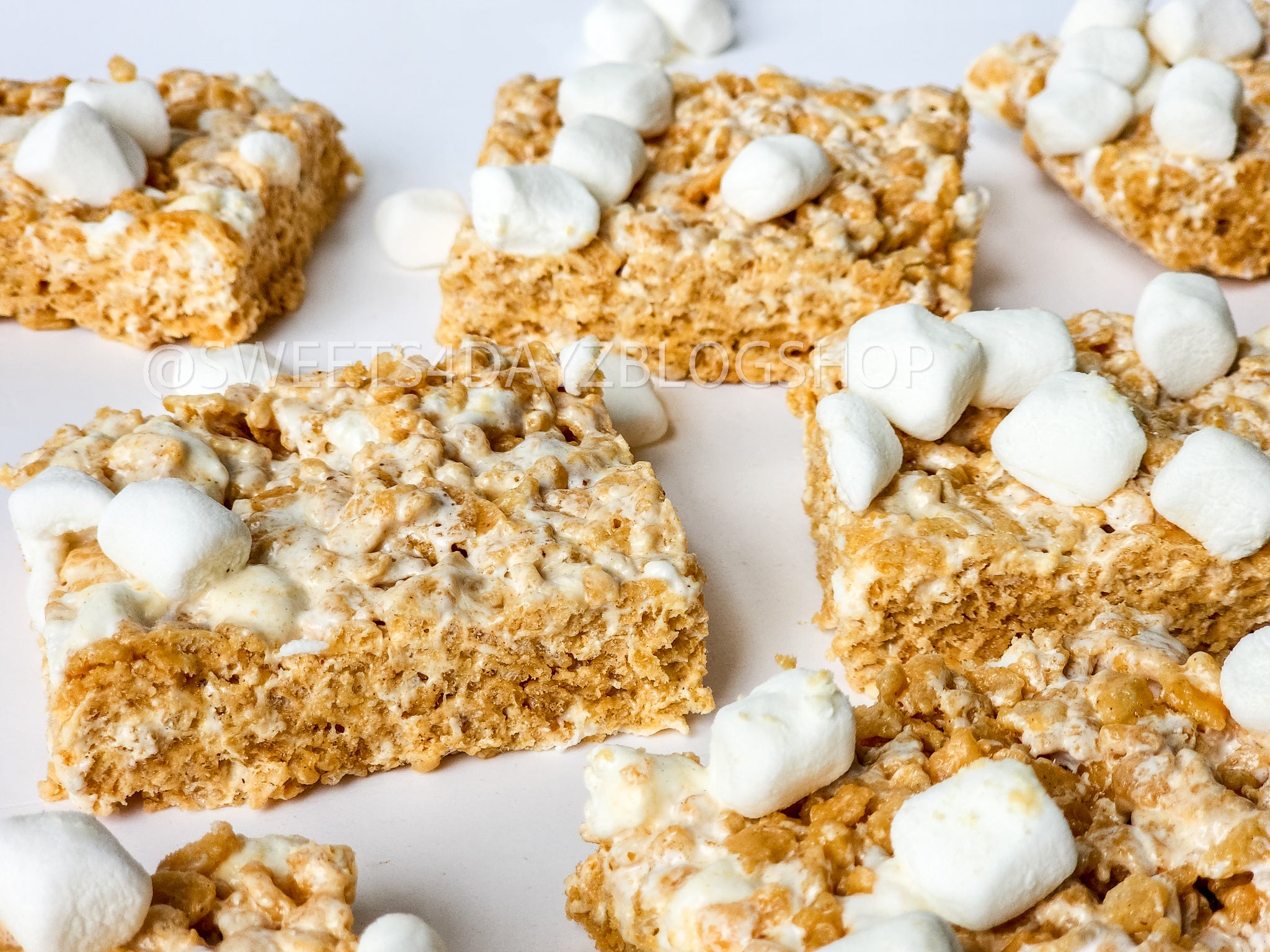 Fluffernutter Rice Krispies on White